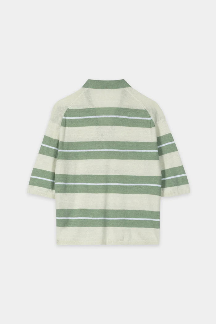 Luisa Cerano Leinen-Polo mit Preppy-Stripe #3