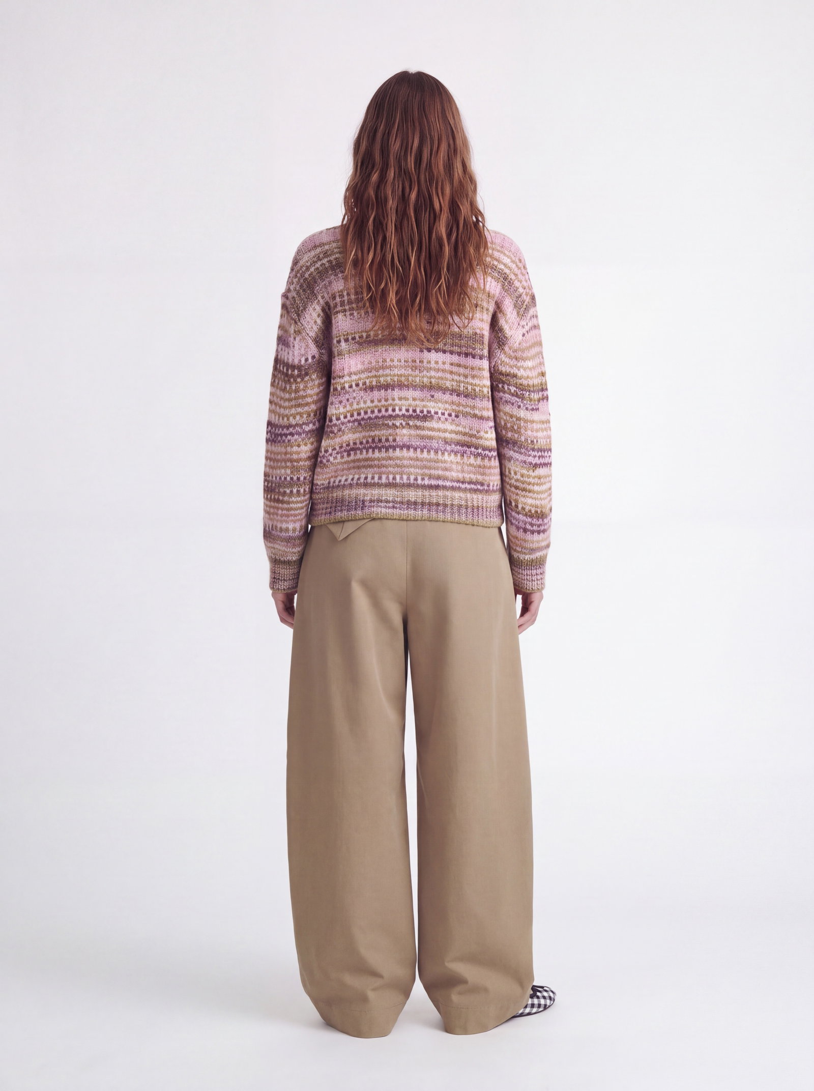 JXSIMONE SPACE DYE CREW NECK KNIT S, Green Moss//multi space dye #7