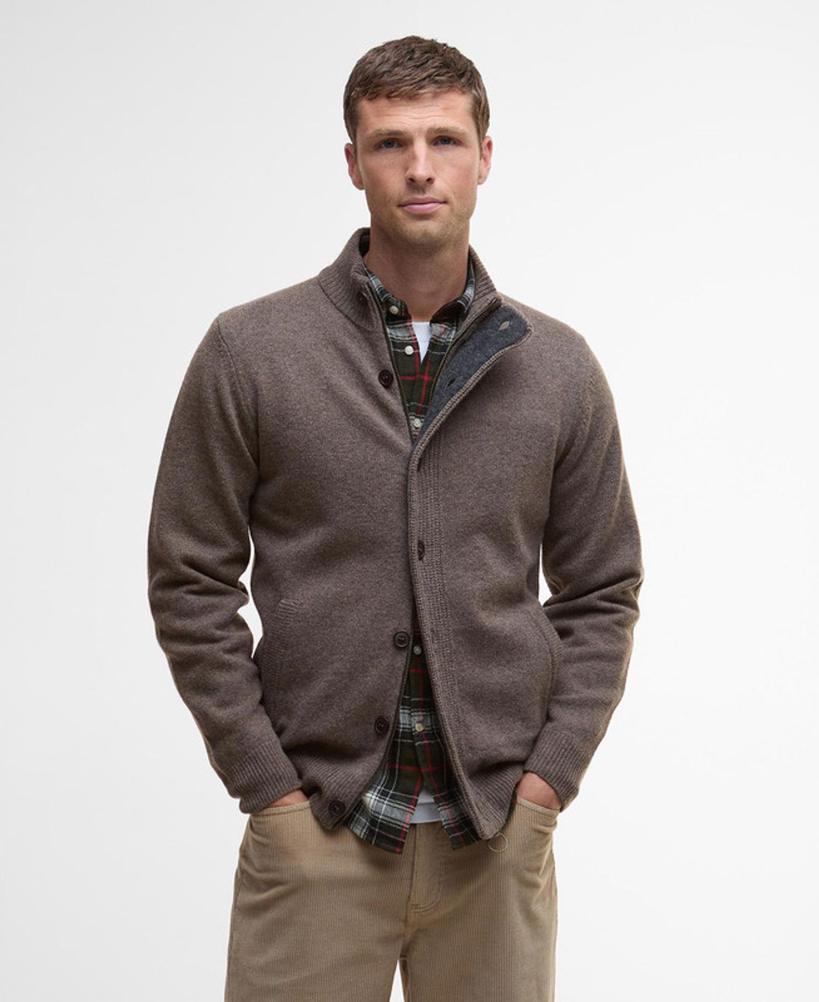 0f82f5433bc855e317ce0896bedb51f5 | Barbour Strickjacke ESSENTIAL | XL | Dark Stone