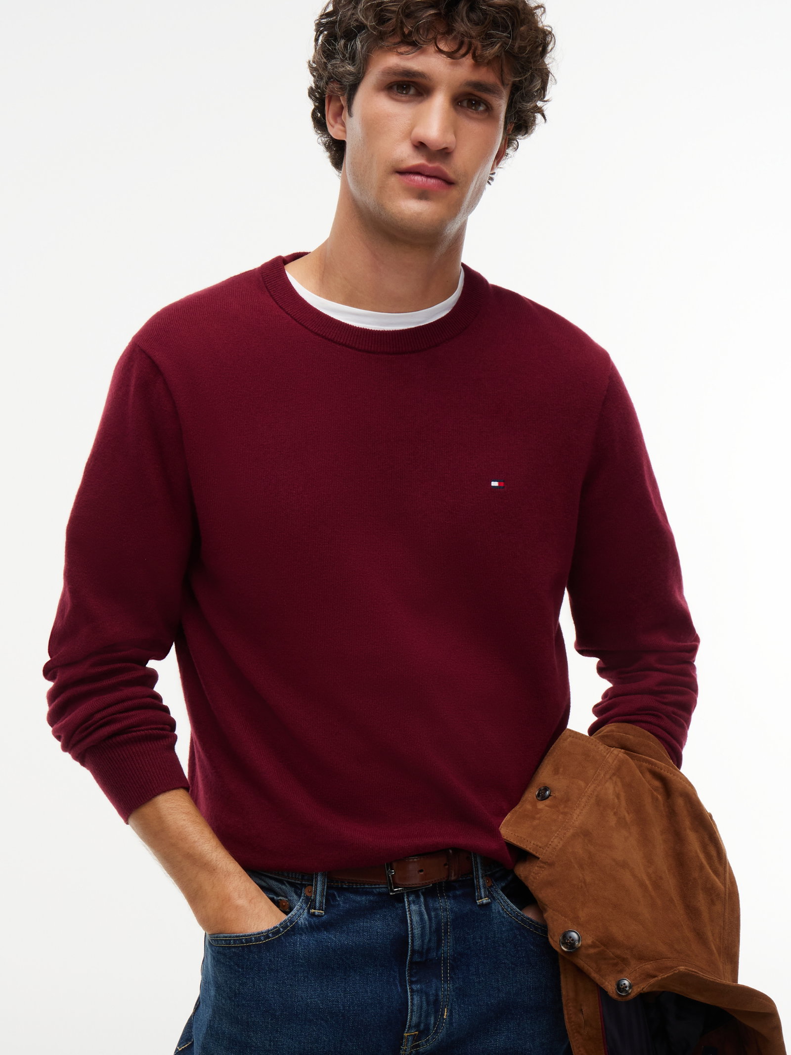 PIMA ORG CTN CASHMERE CREW NECK, PURPLE #1