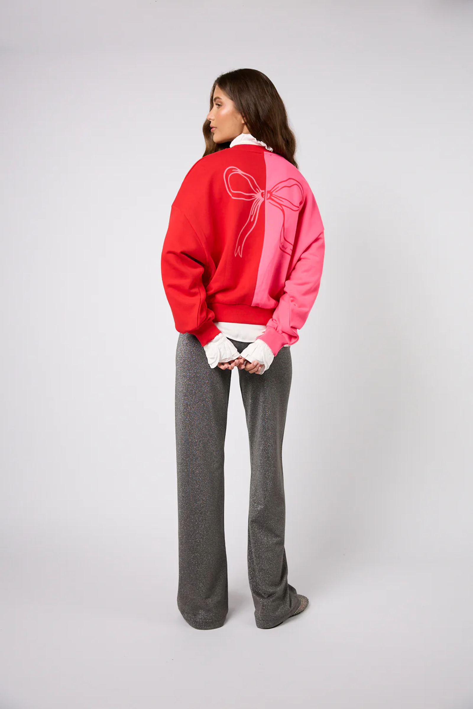 Oh April Regular Sweater Bow Dark Rose/Crimson #3