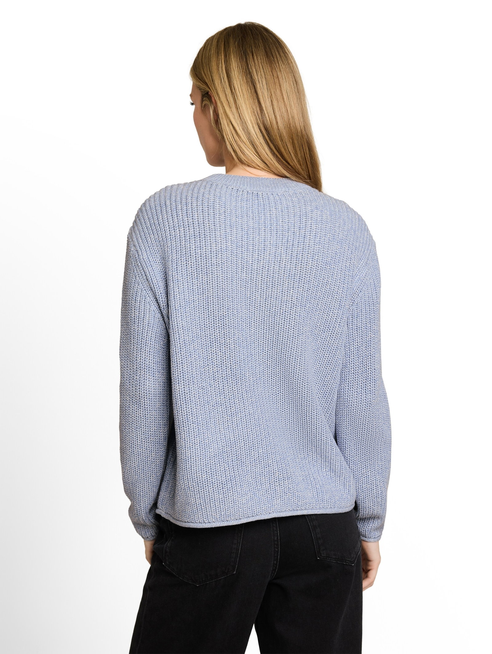 knit mouline crew-neck, foggy blue mouline #4
