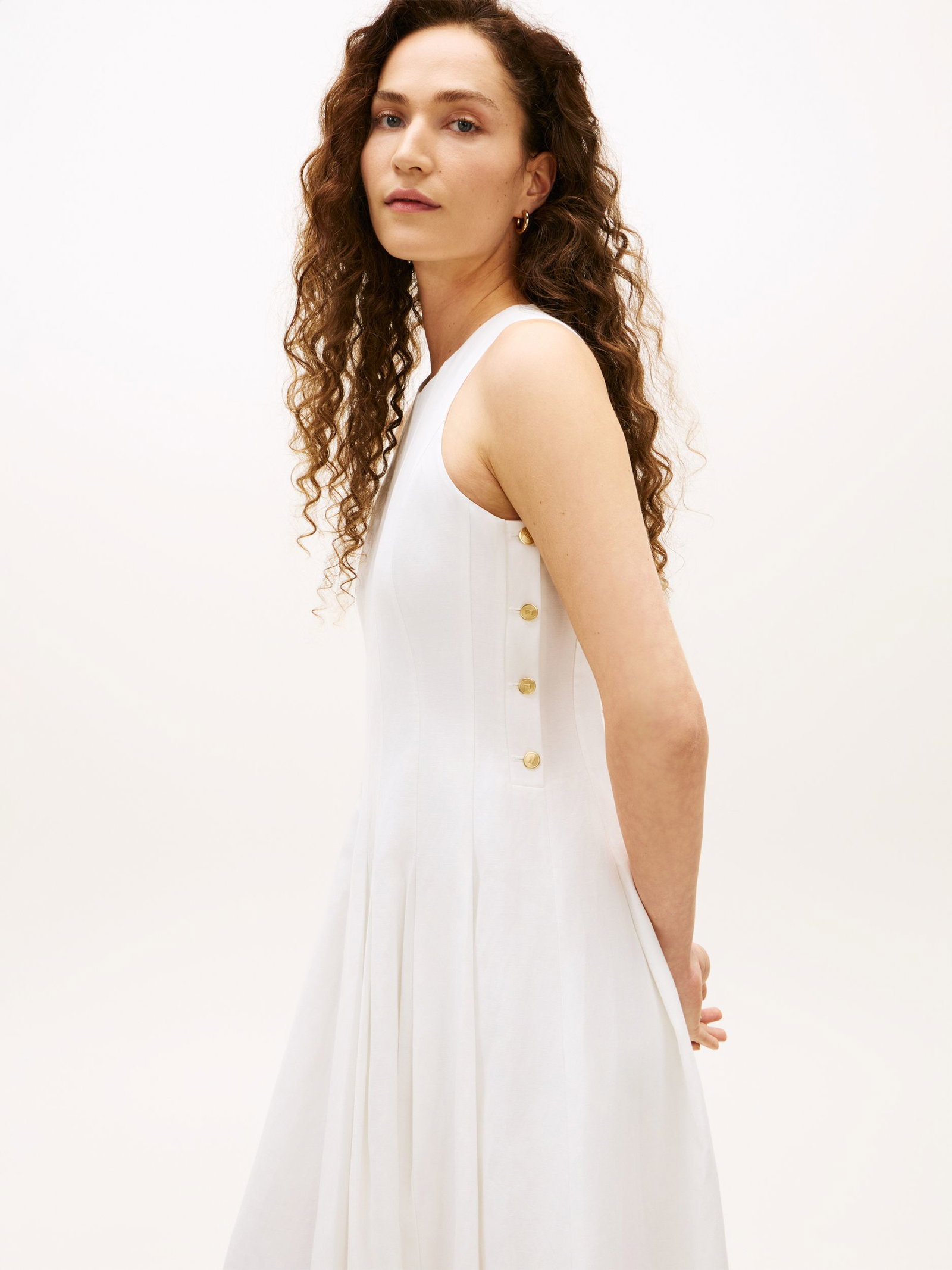 5411b5f4e57c1094e8d156f1a492b706 Tommy Hilfiger | Tommy Hilfiger Kleid aus Leinen | 34 | th optic white