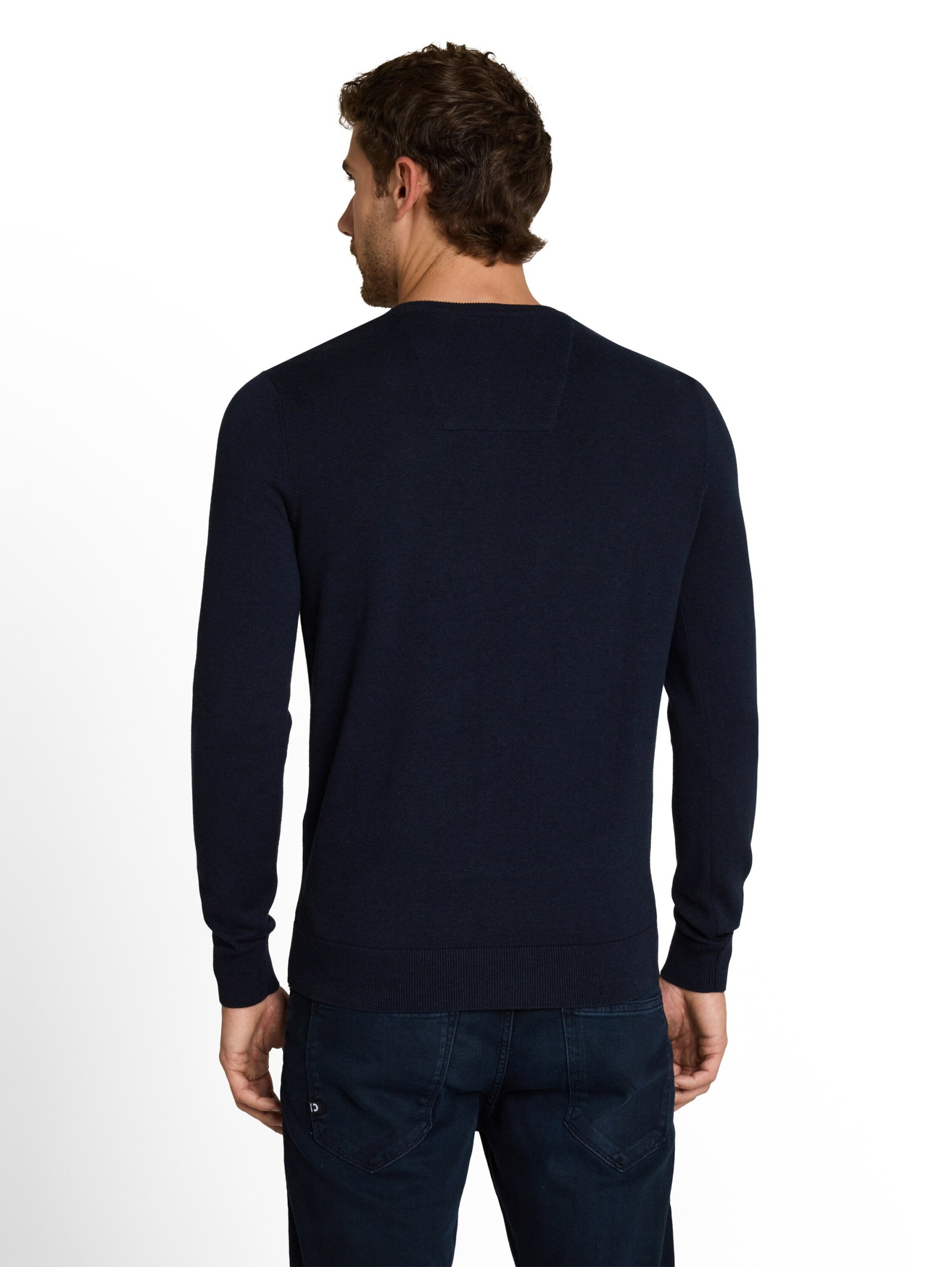 Tom Tailor basic v neck sweater, Knitted Navy Melange #6
