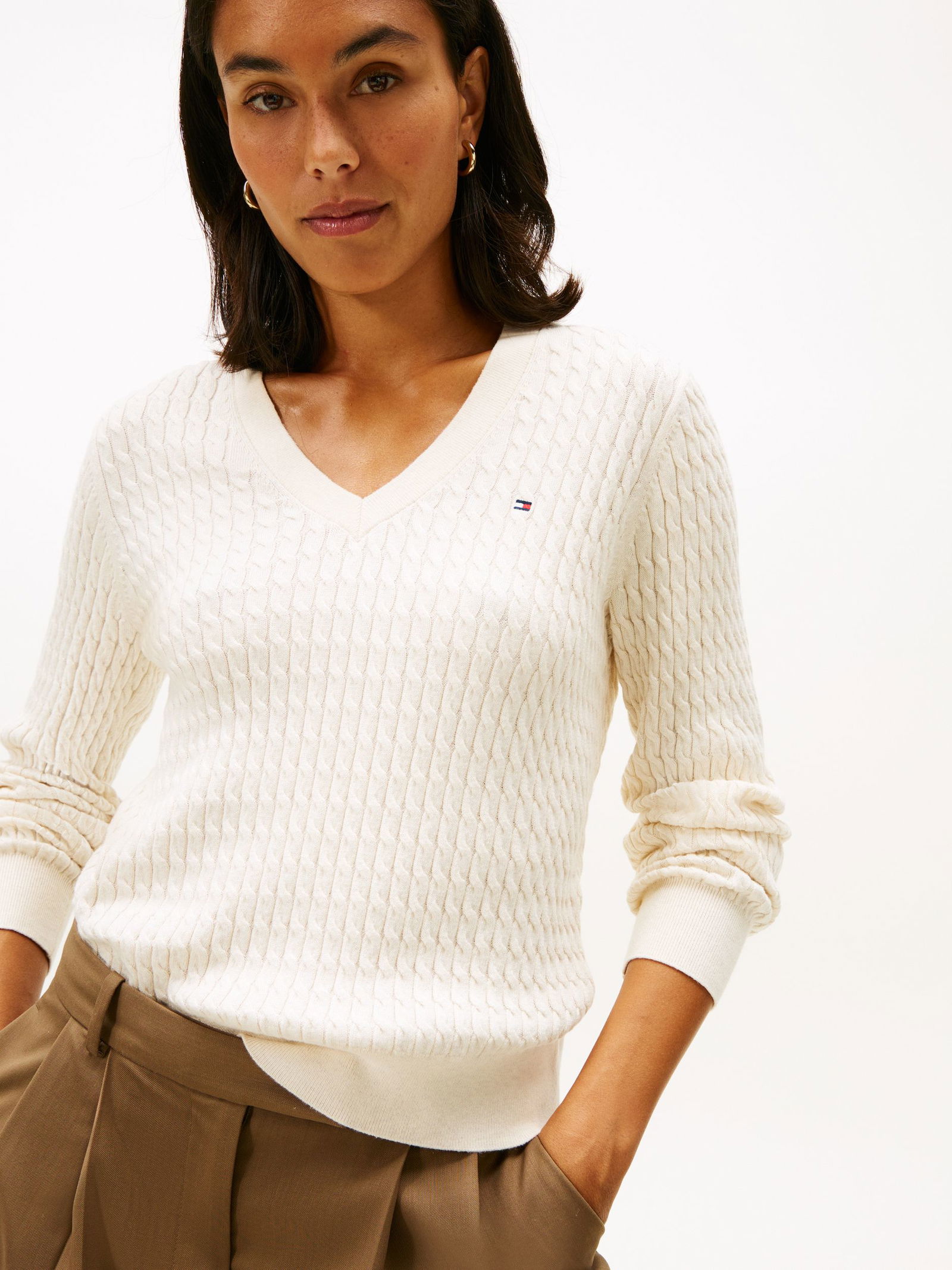 Tommy Hilfiger | Tommy Hilfiger Longsleeve Shirt Langarmshirt | S | heather ivory petal