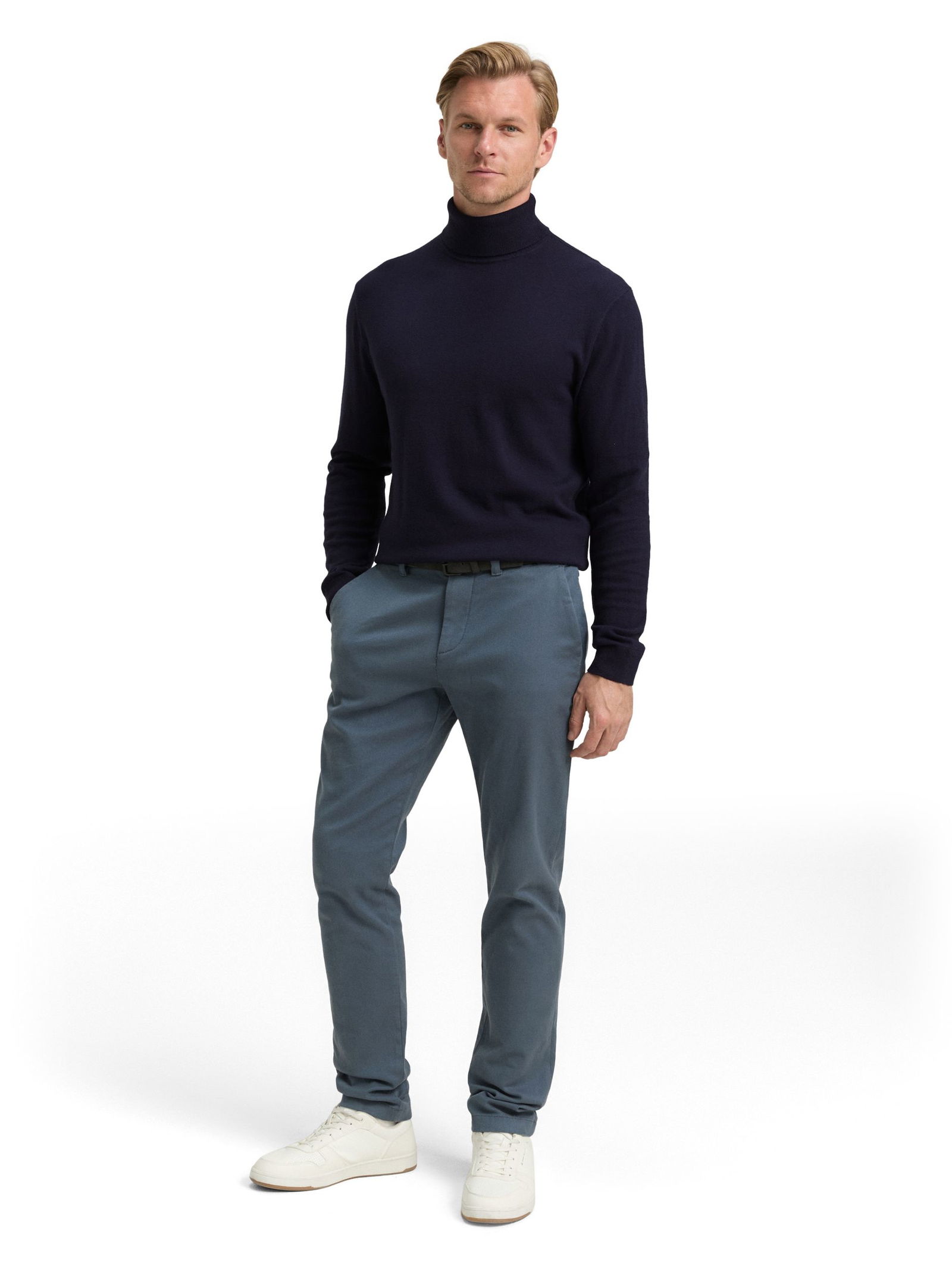 Tom Tailor | Tom Tailor Rollkragenpullover | M | knitted navy melange