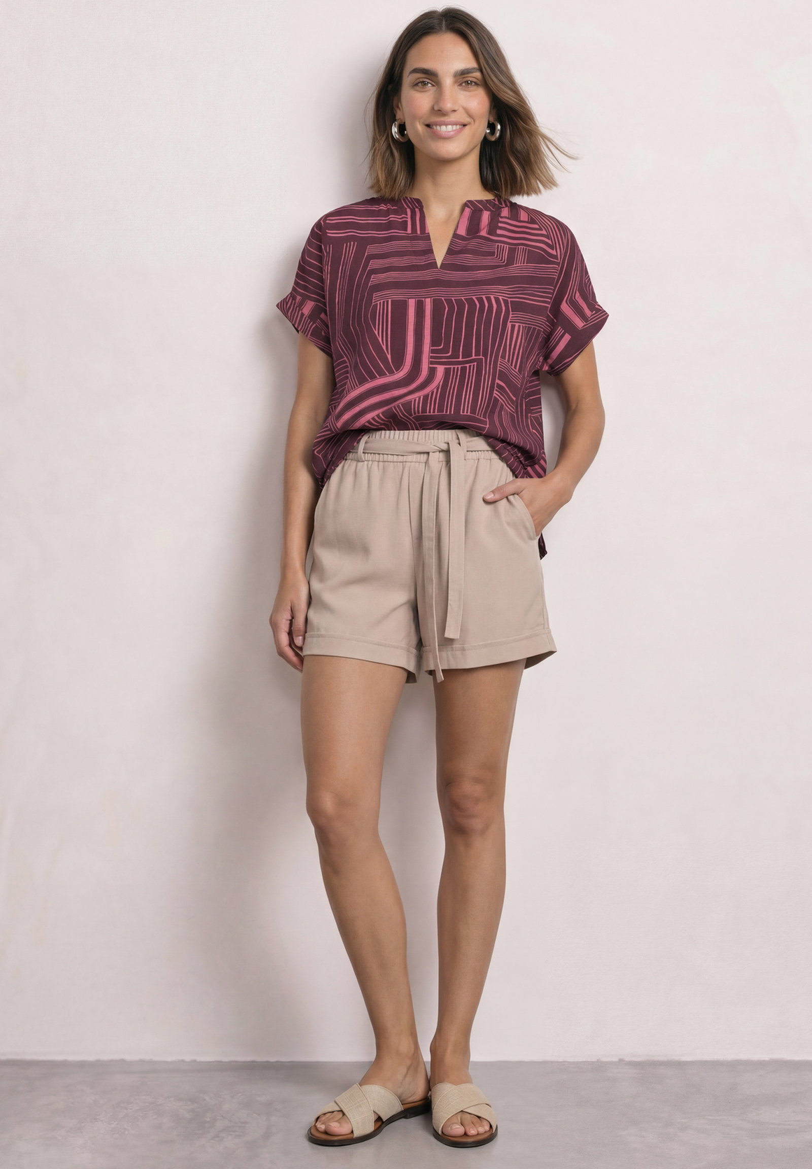 LTD QR printed mat-mix shirt w, blush berry #5