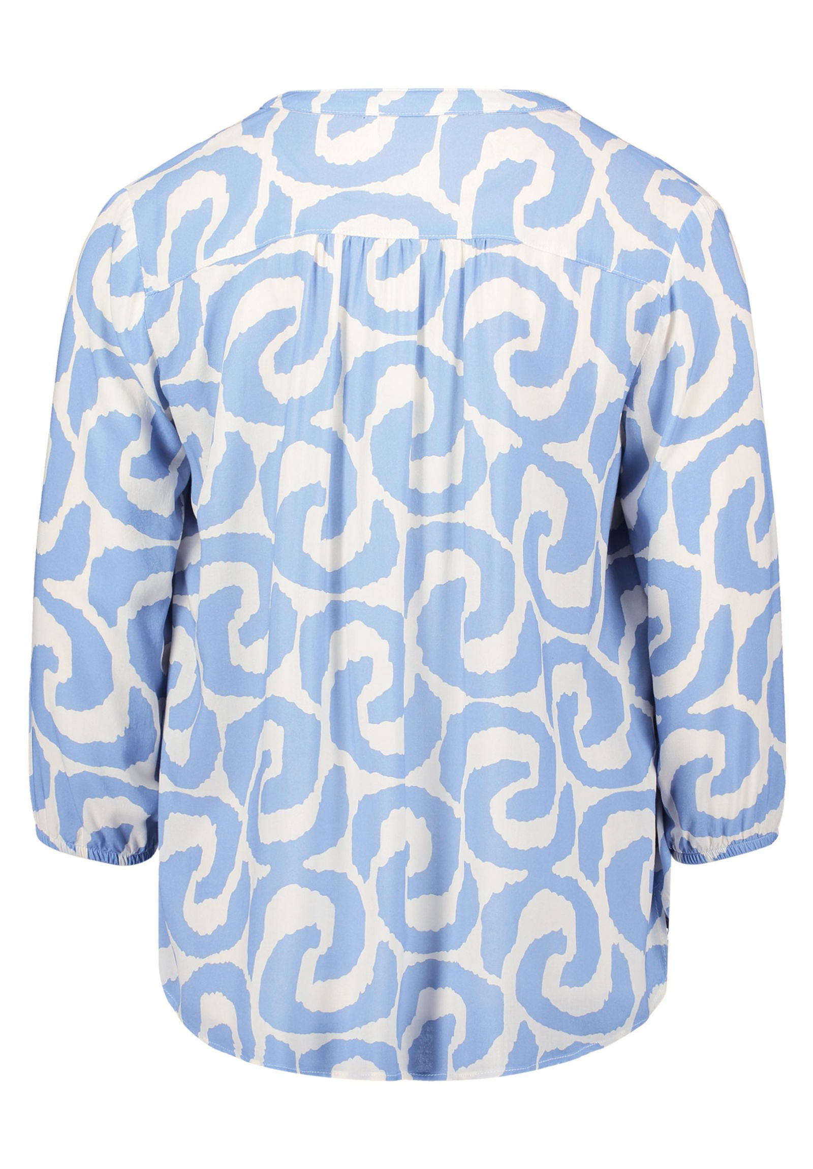 29c302b3bc120ba7acc327c361002d55 | Bluse Kurz 3/4 Arm, Cream/Blue | 42 | weiß/blau