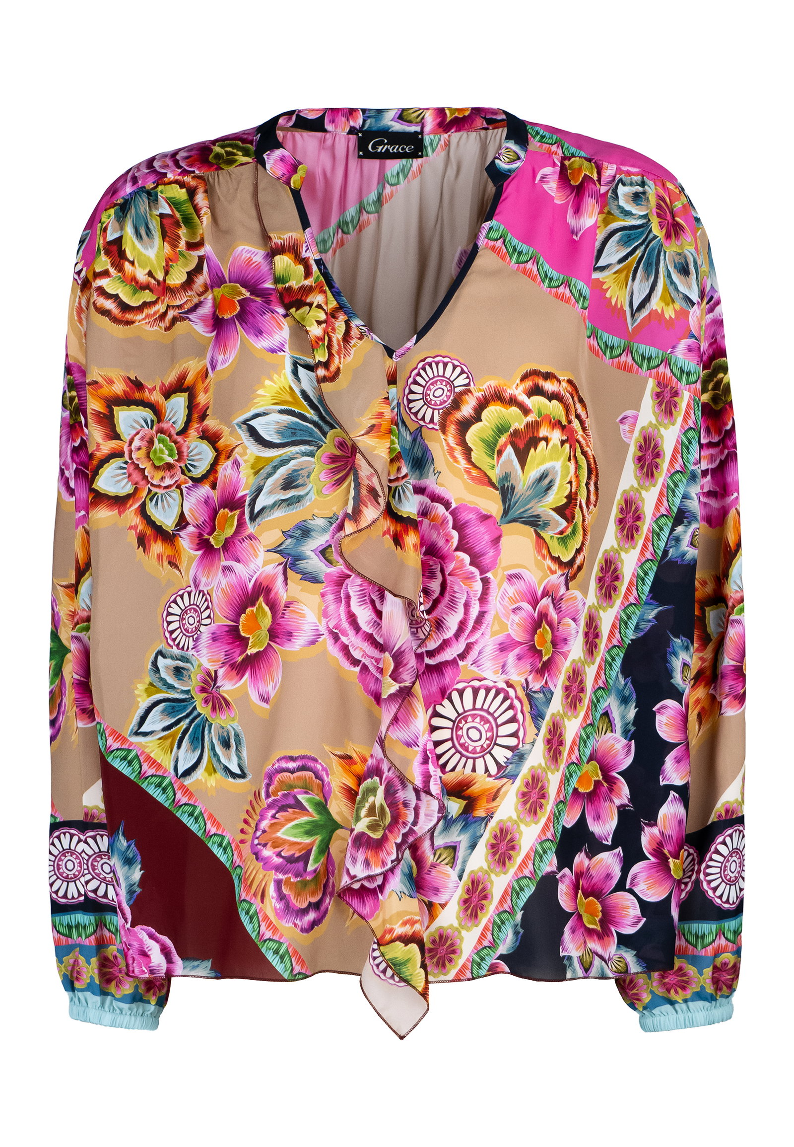 Grace Damen Blusenshirt FLOWERS mit Volants #1