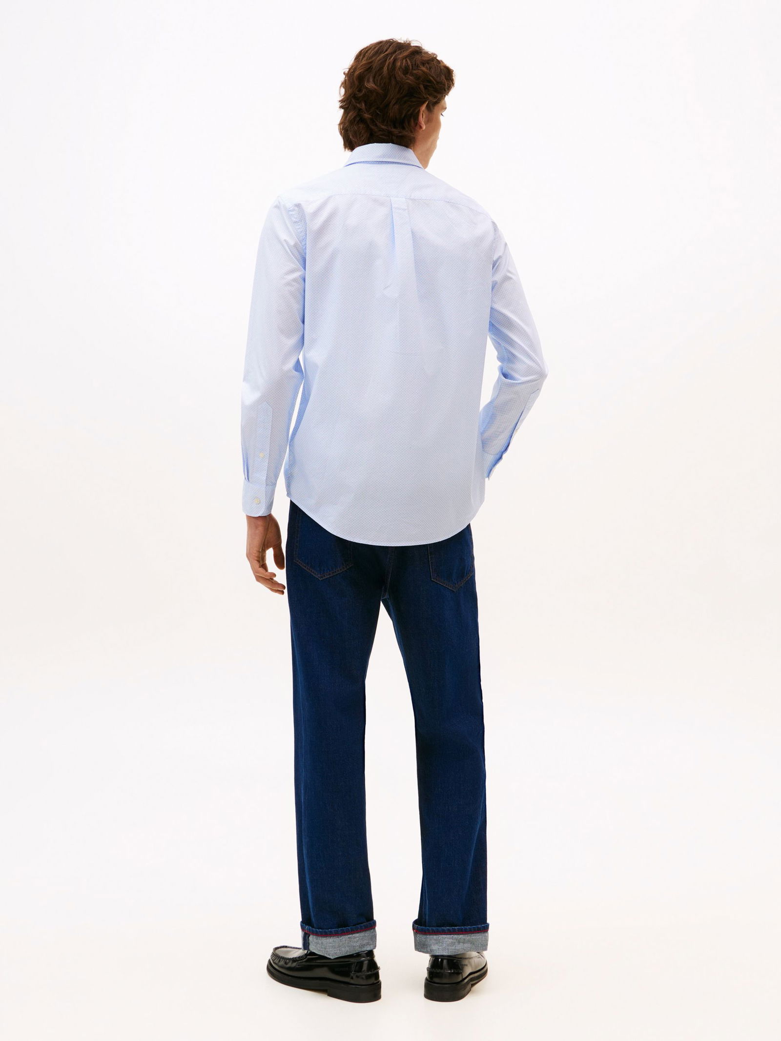  |  FLEX POPLIN MICRO RF PRINT SHIRT, BLUE | M | cloudy blue / yale navy / white