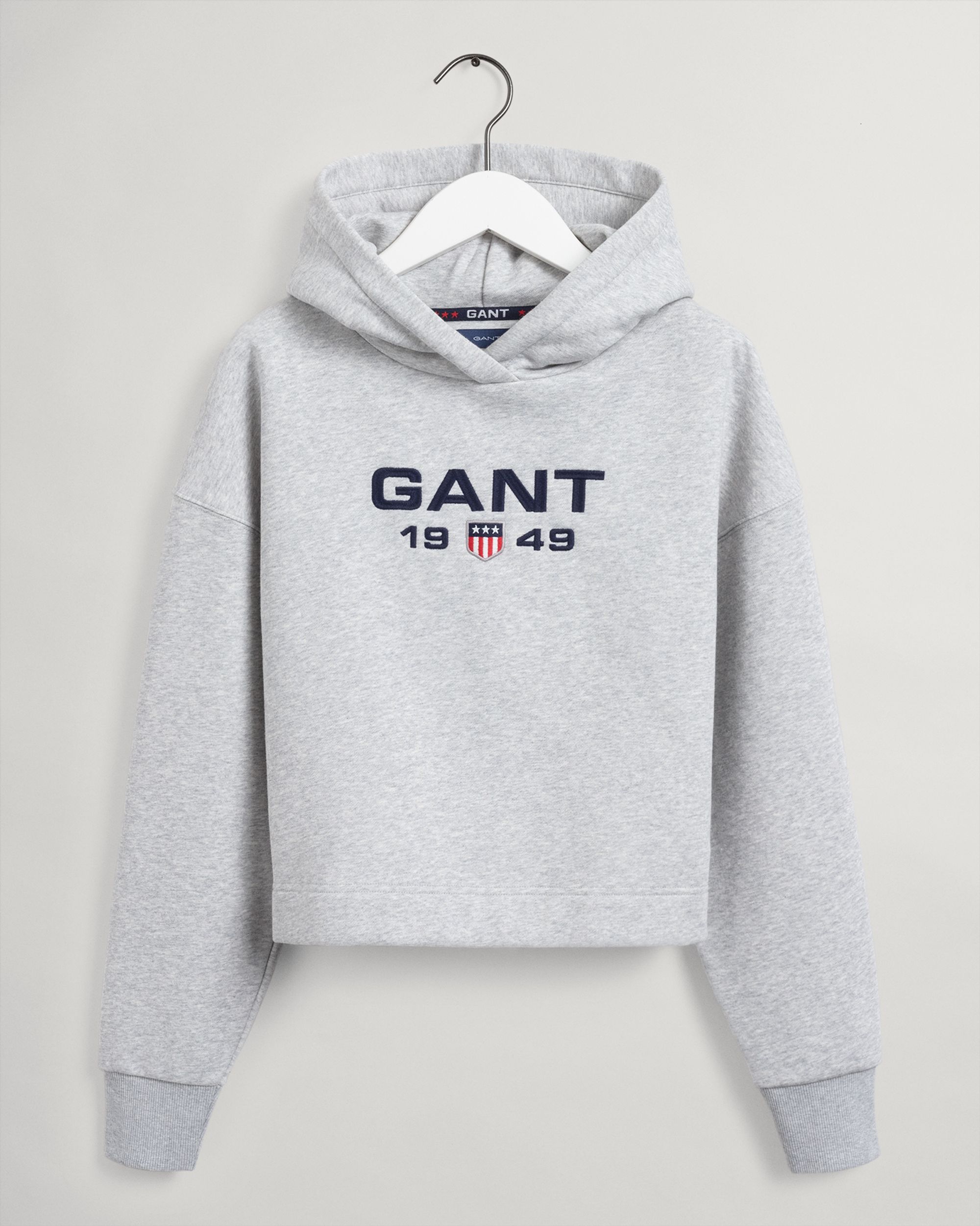 Gant |  Teen Girls Retro Shield Hoodie | 146/152 | light grey melange