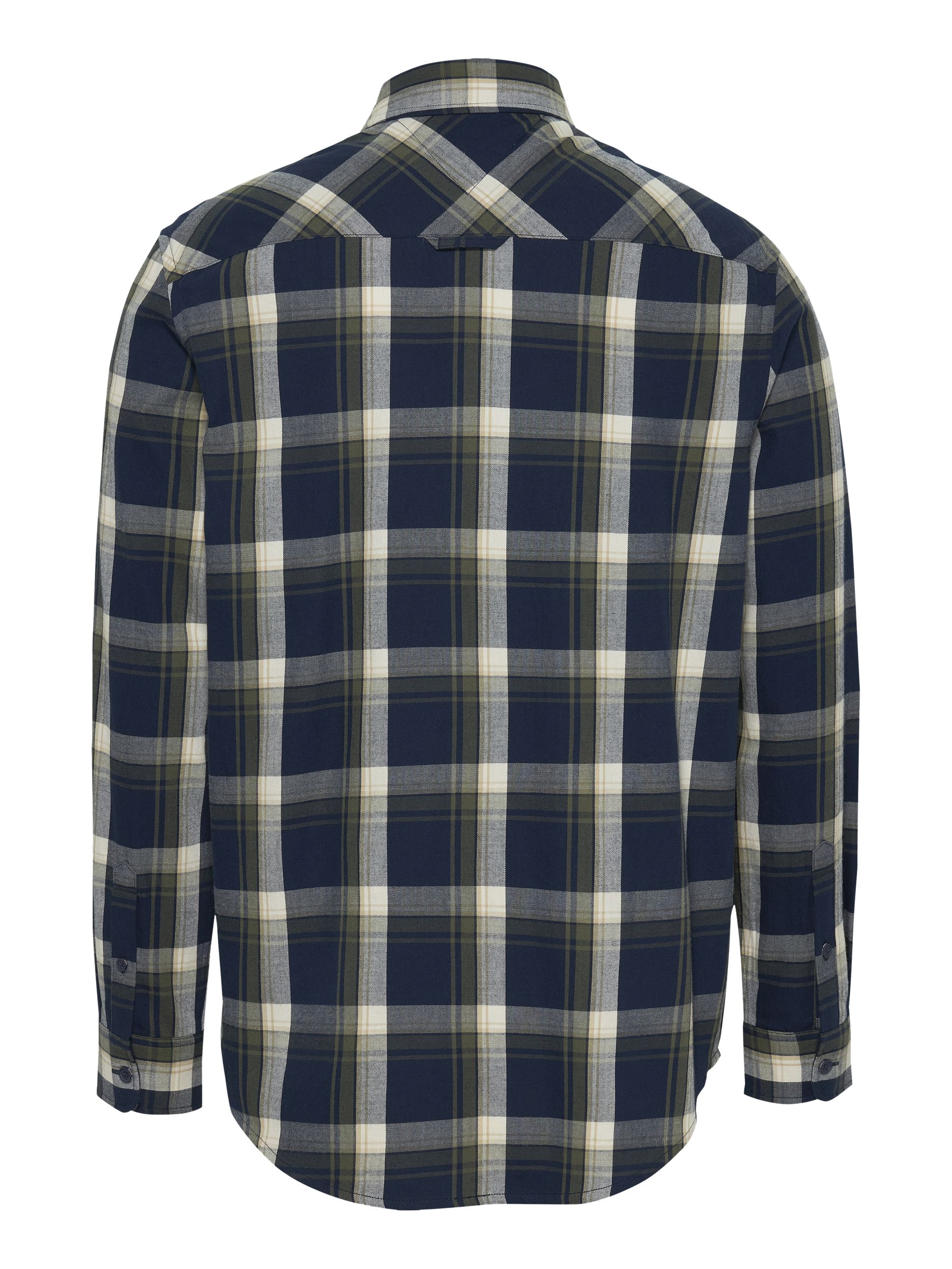  |  TJM REG CHECK FLANNEL SHIRT EXT | L | dark night navy