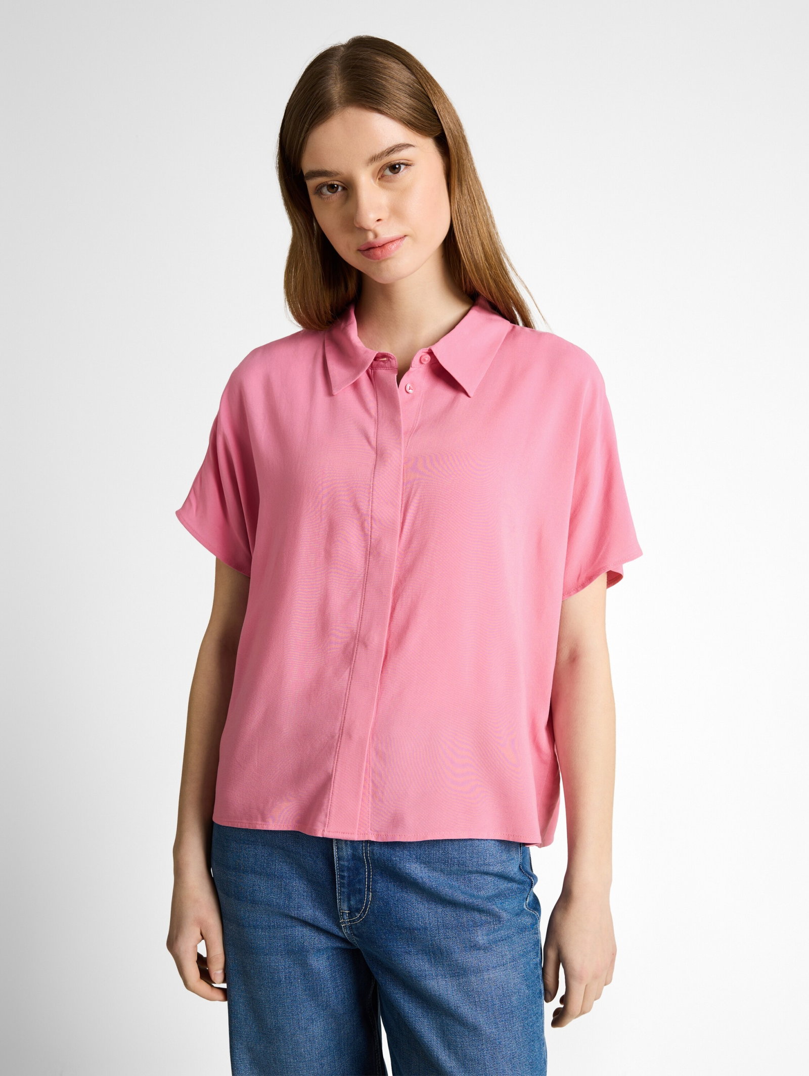 easy shortsleeve viscose blous, Soft Blush Rose #5