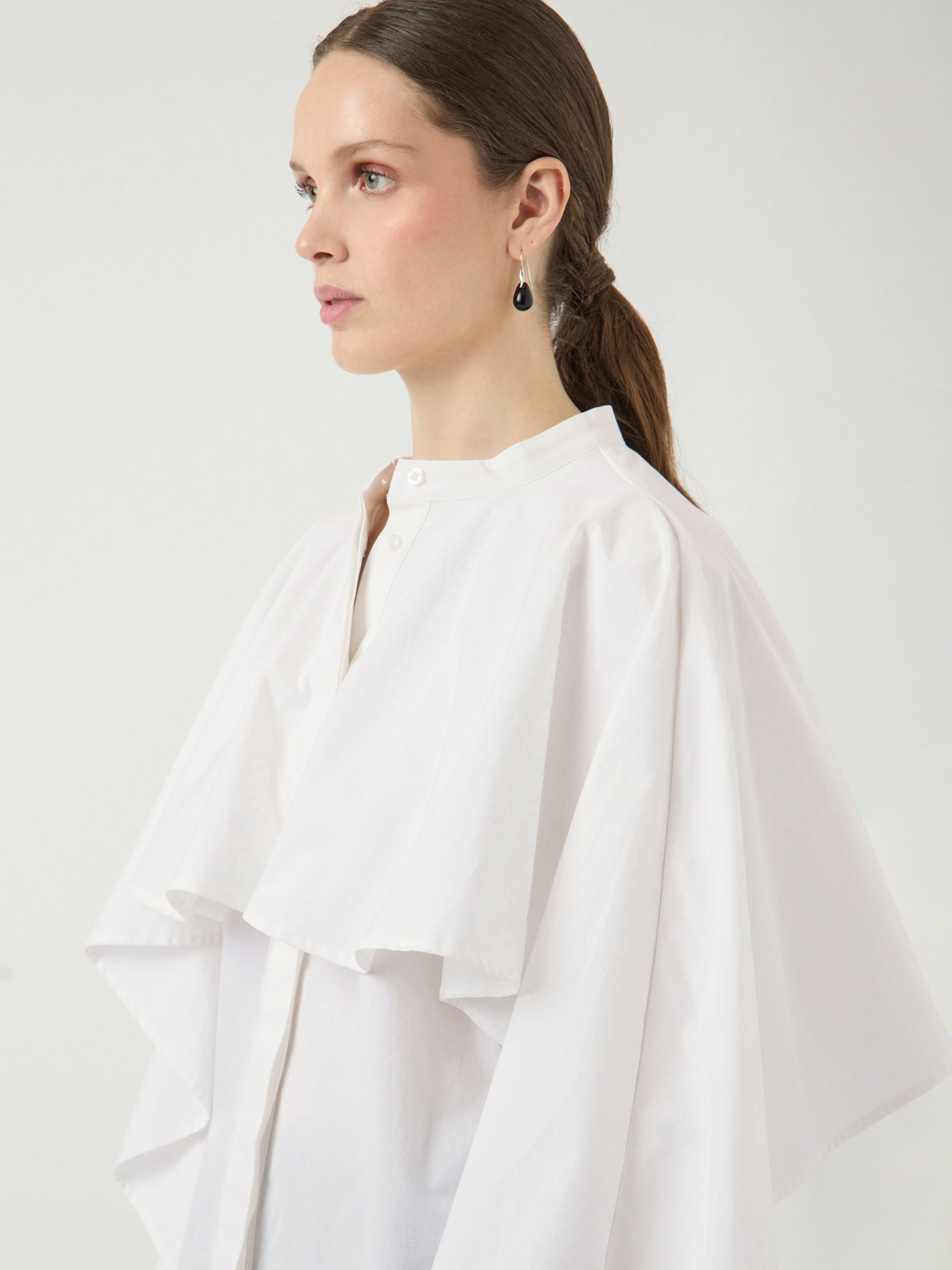 YASLAU LS CAPE SHIRT - EX, Star White #4