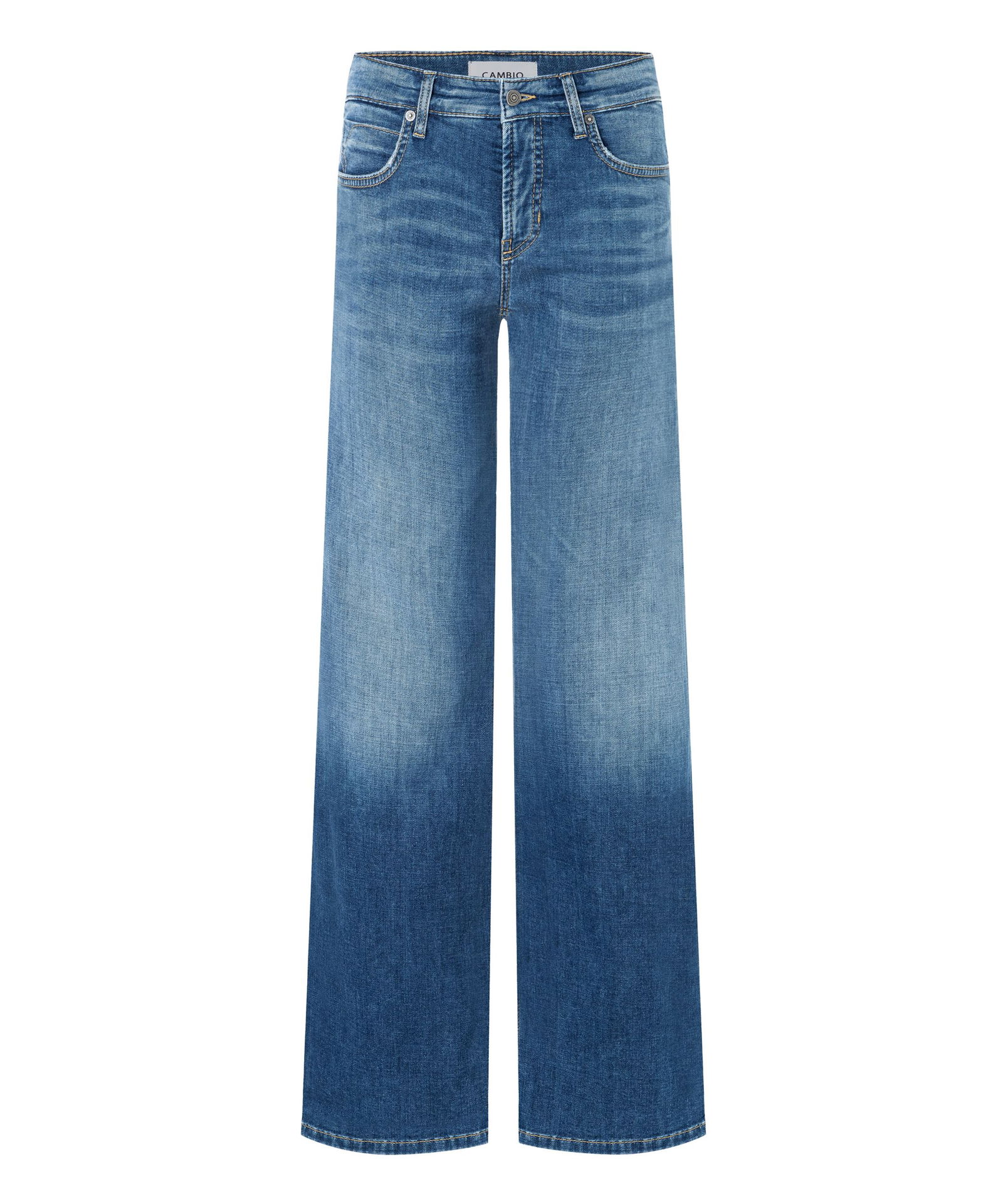 Cambio |  Cambio Skinny Jeans  | mid blue splinted