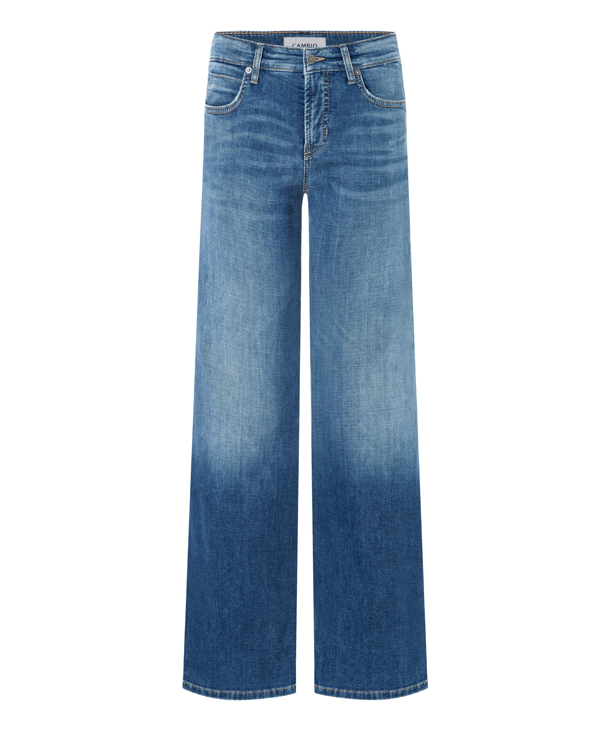 Cambio |  Cambio Skinny Jeans  | mid blue splinted