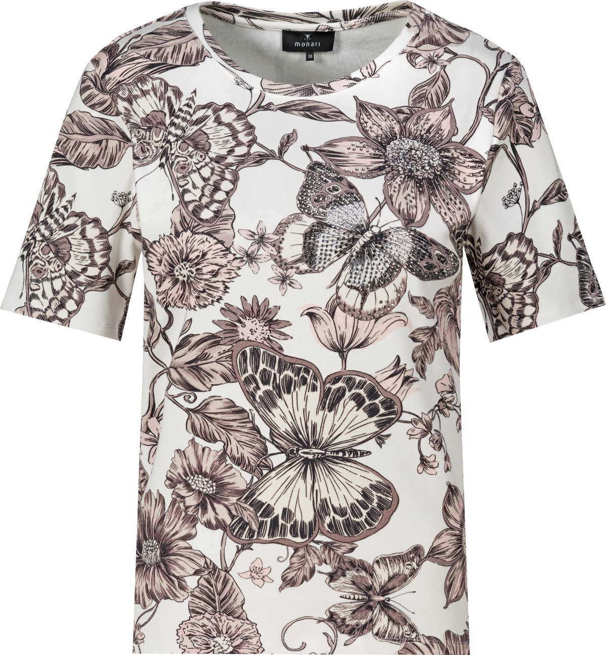 T-Shirt, taupe gemustert #1