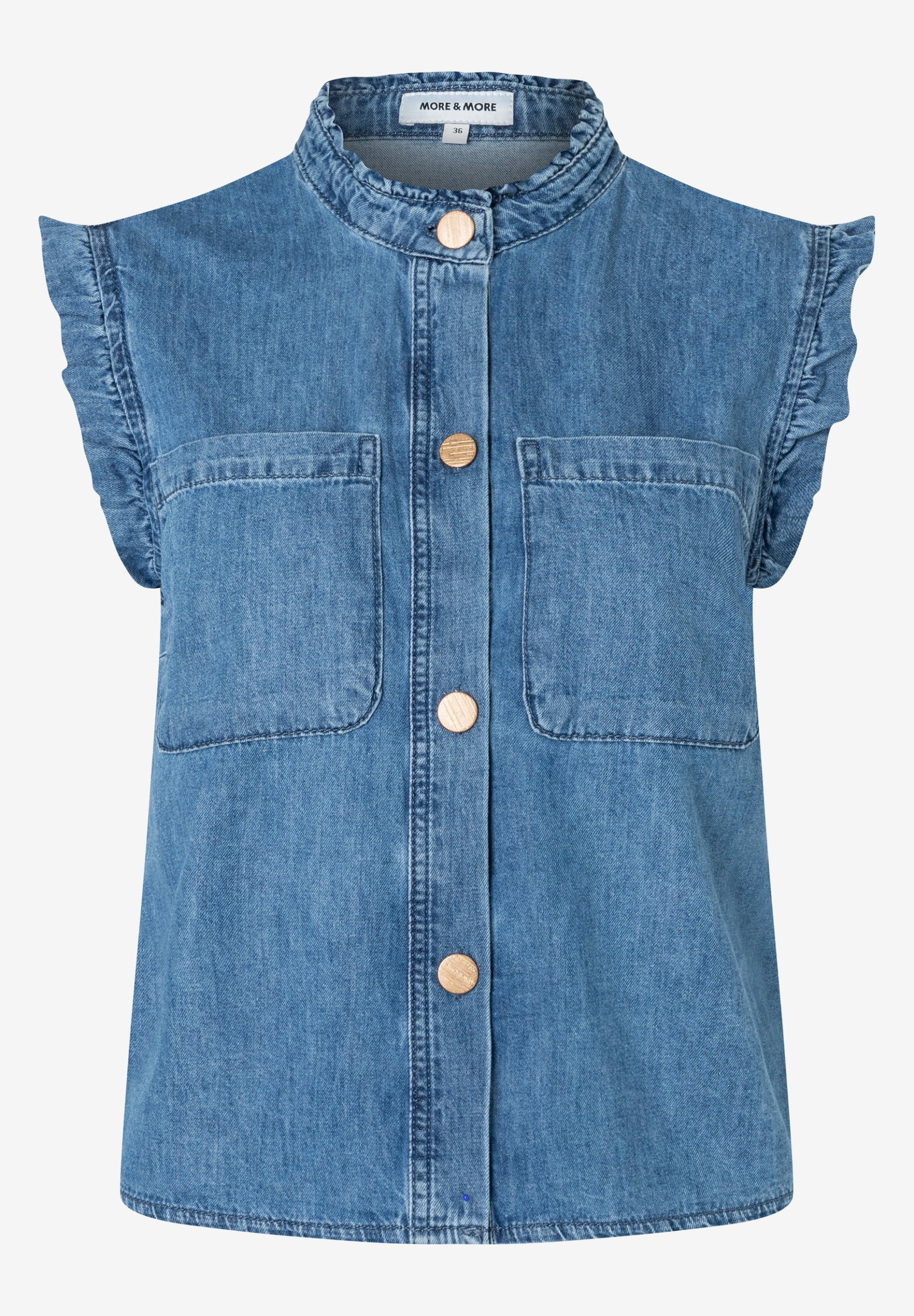 Jeansbluse mit Rüschenärmeln #1