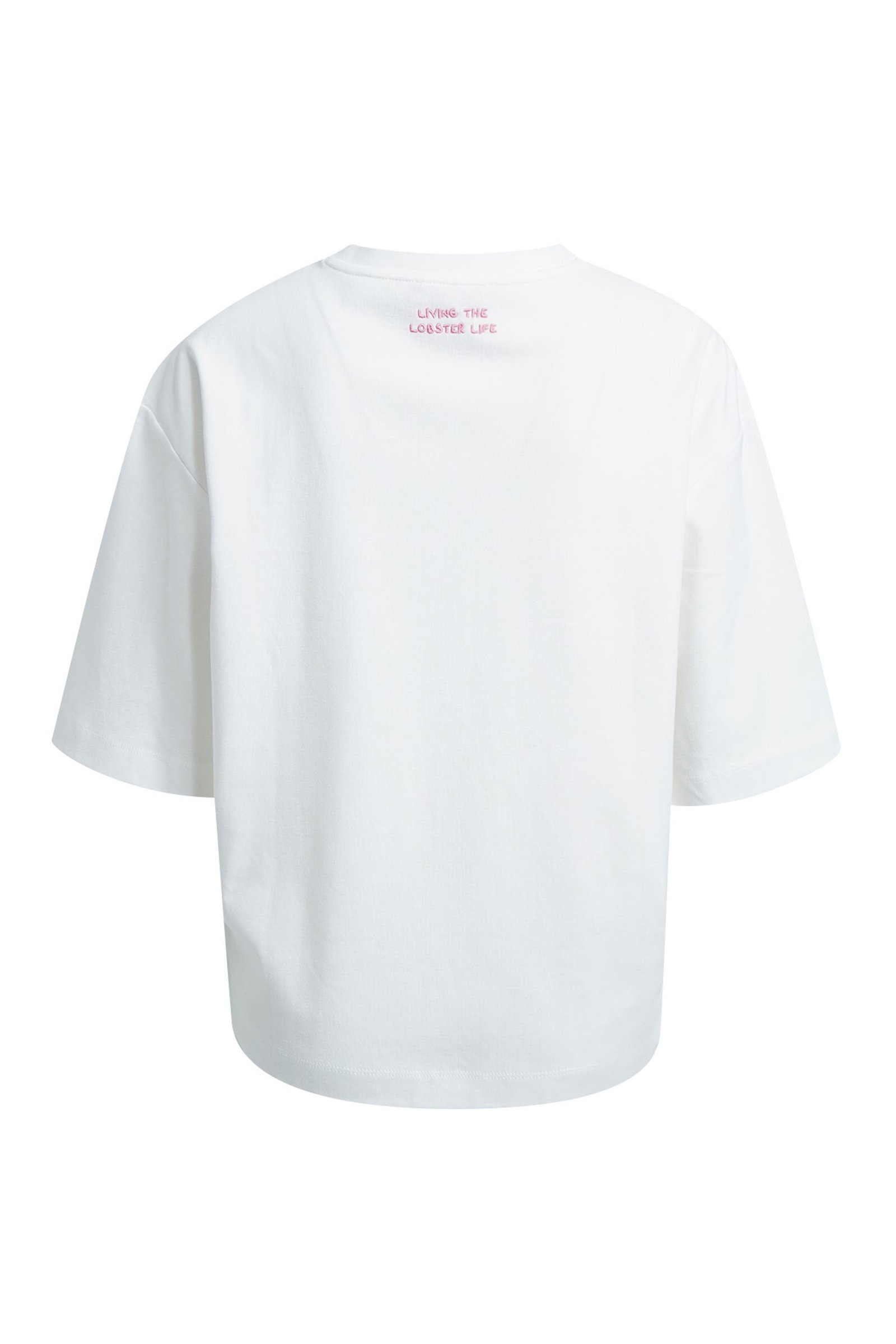 Smith&Soul |  Boxy cropped T-shirt Embroideries | M | offwhite