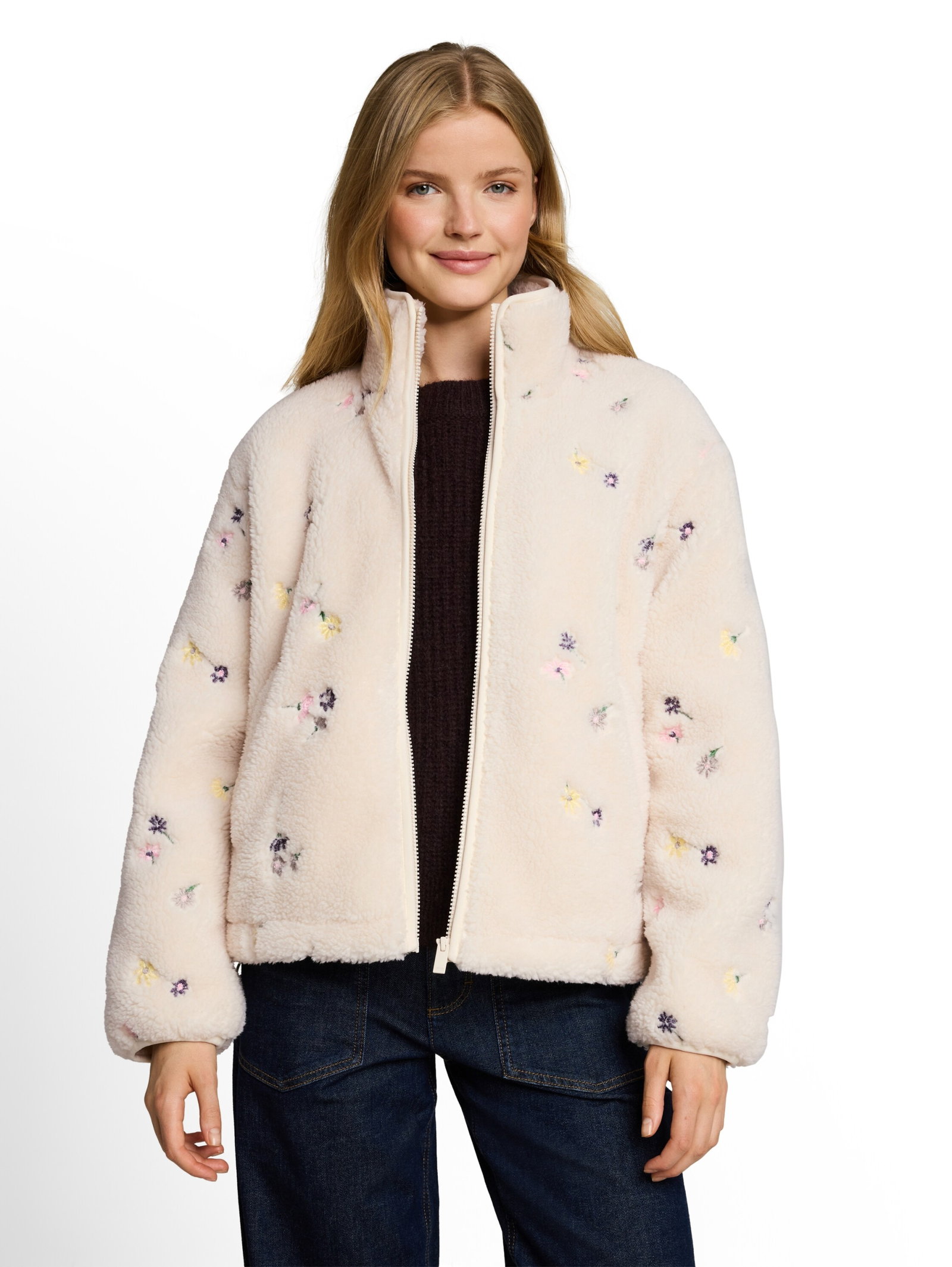 teddy jacket, beige flower embro teddy #5