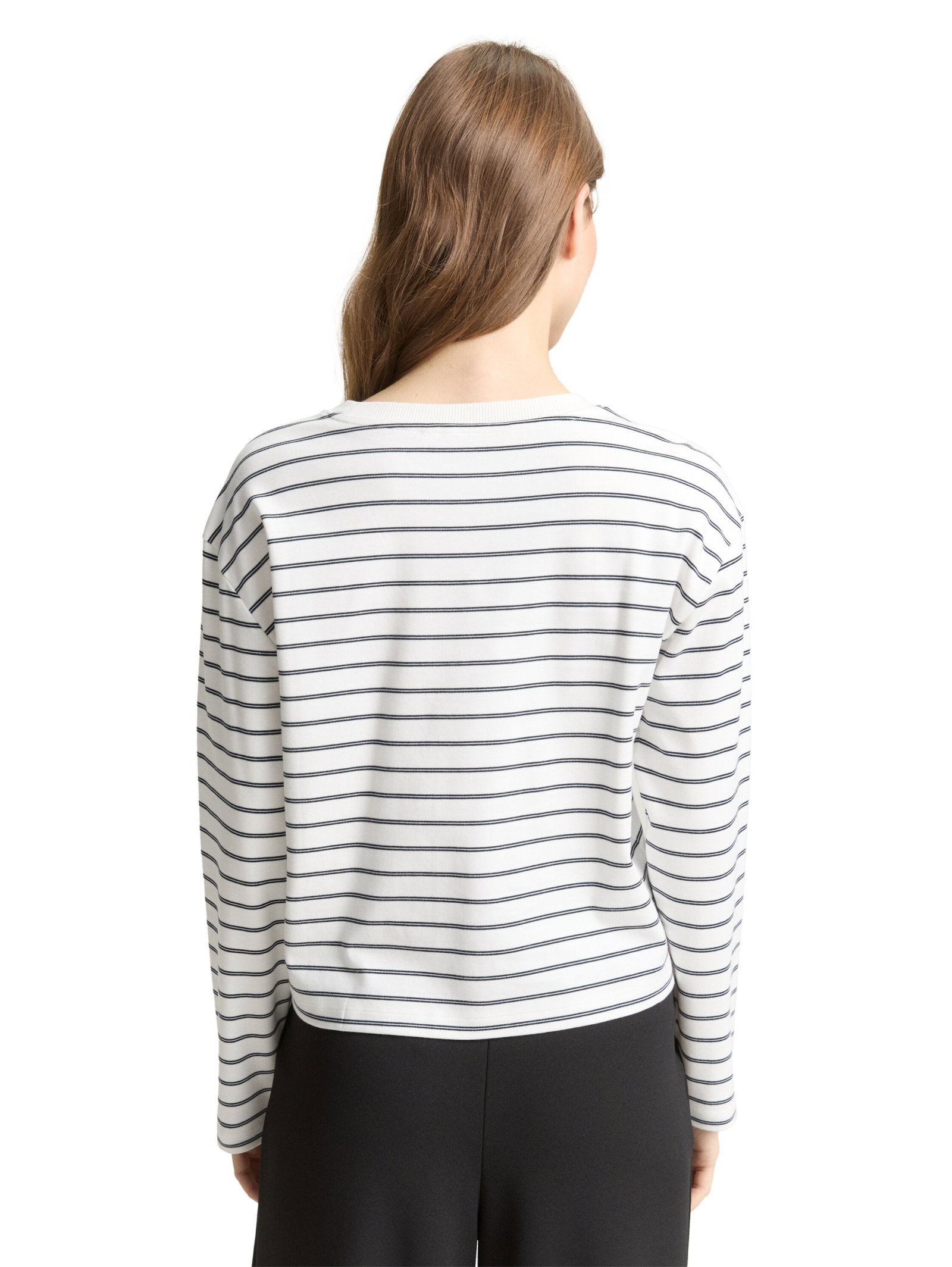 striped interlock T-shirt, off white navy stripe #4