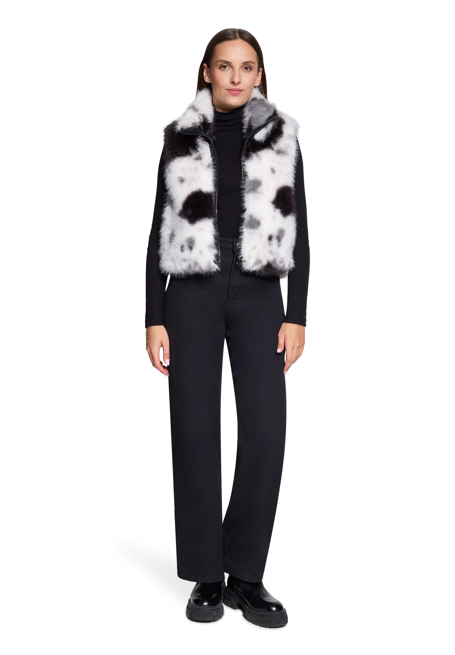 Weste PlUEsch, White/Black #5