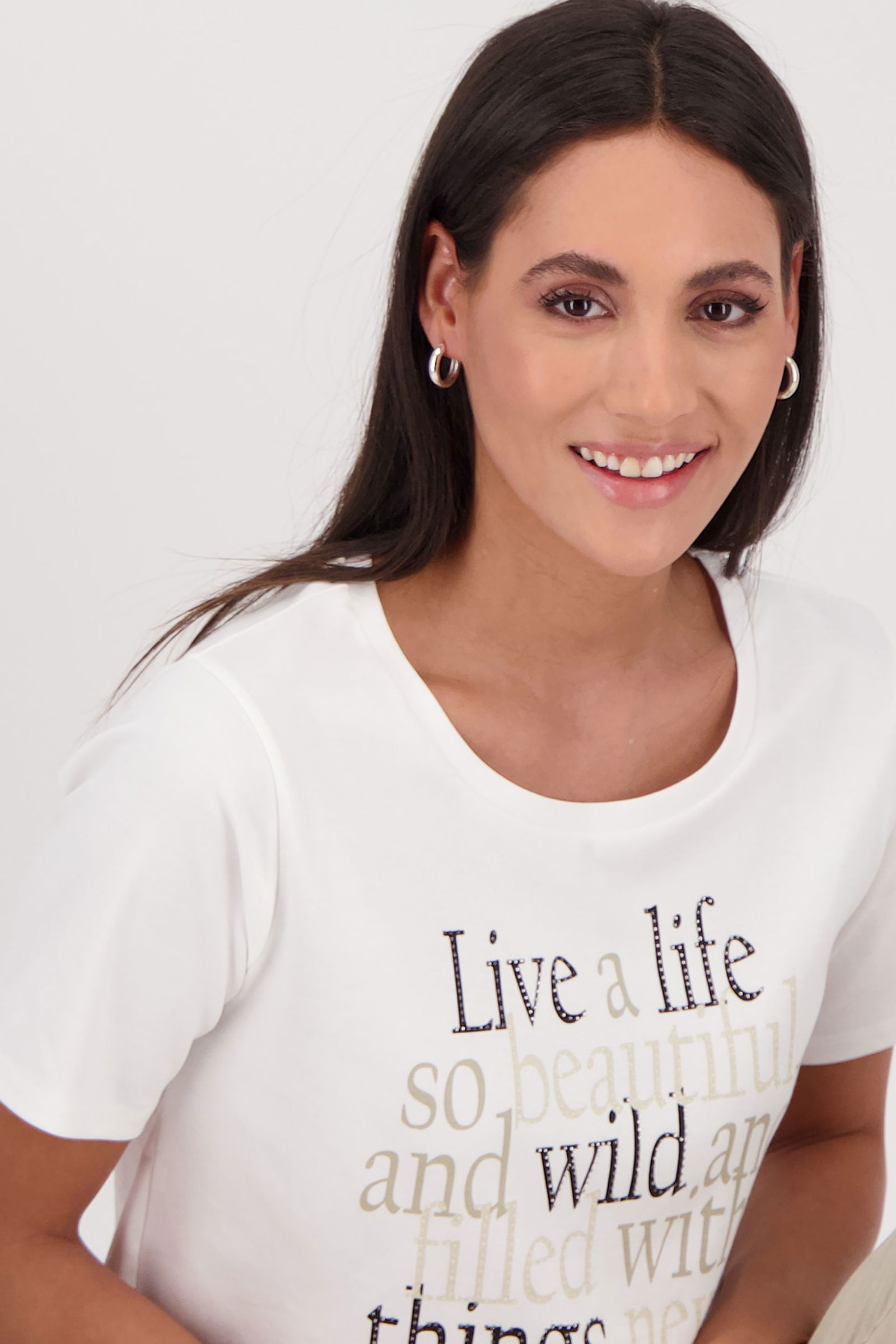 Monari | T-Shirt, cream | 40