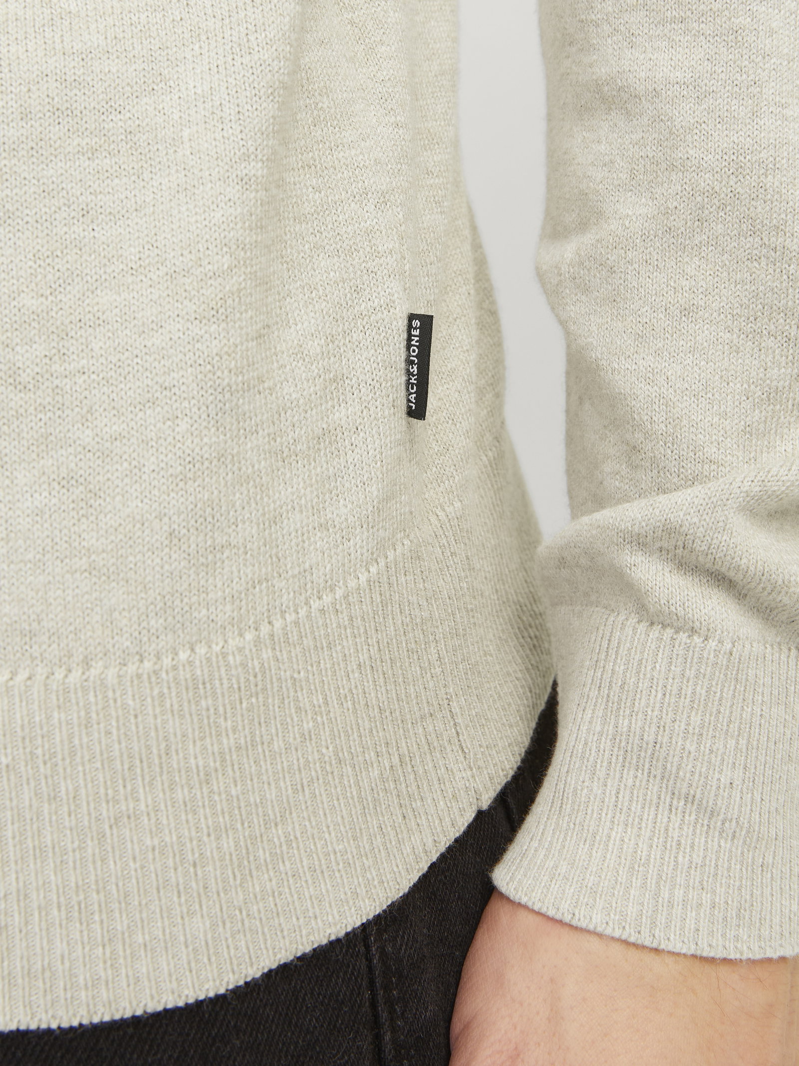 JJEEMIL KNIT ROLL NECK NOOS, Oatmeal/Melange #4