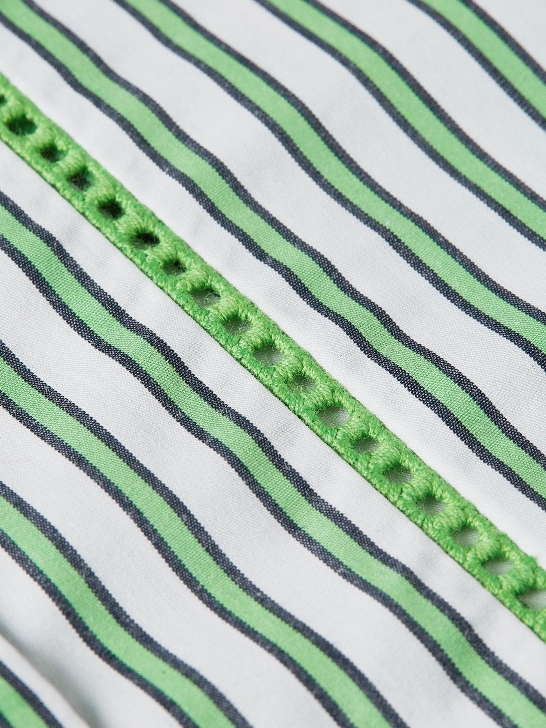Tommy Hilfiger |  ORG CO STRIPE RELAXED SHIRT LS | 44 | fort green / stripe