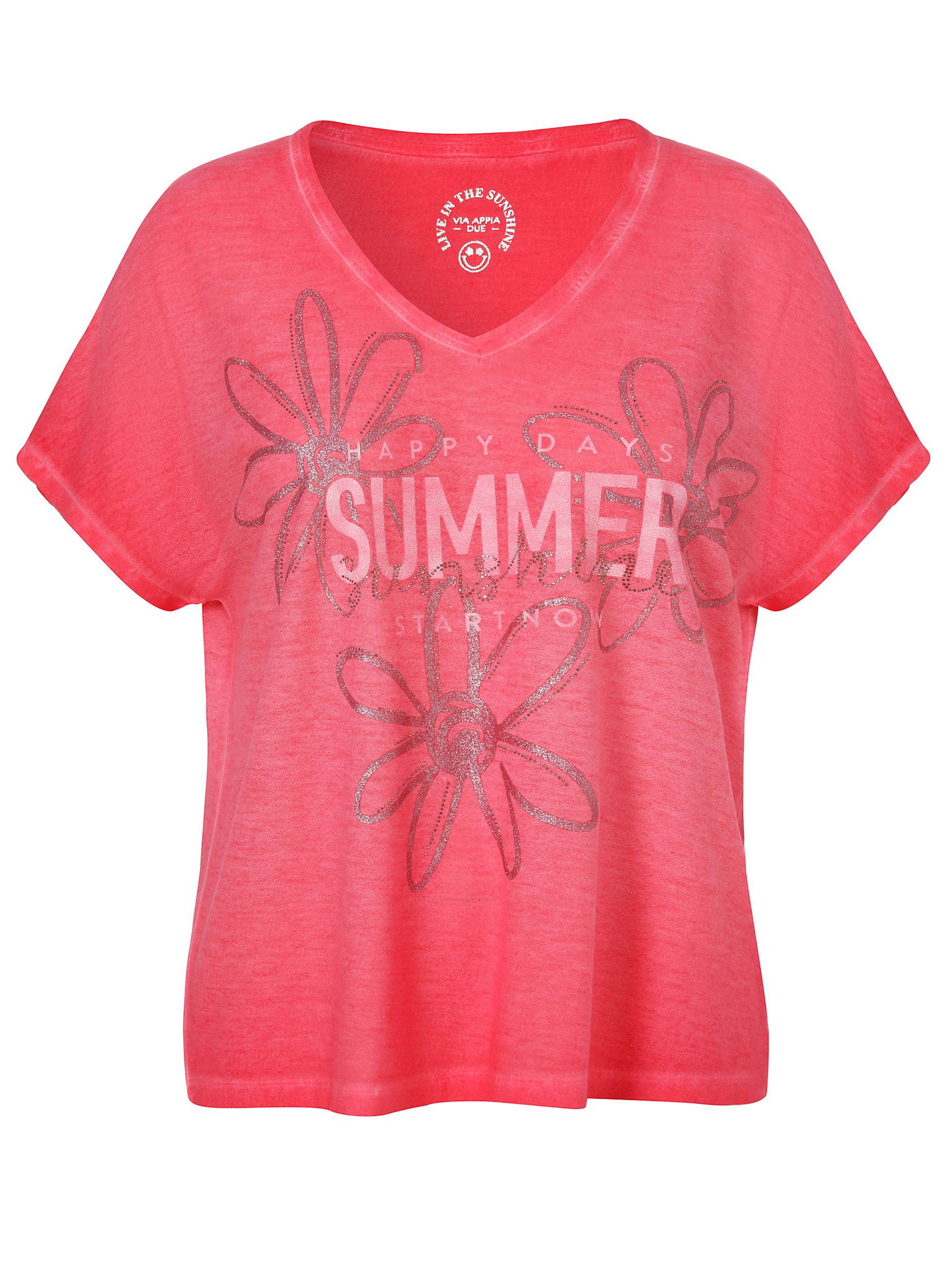1b581700bc341d9ab082e77cf3a8be37 VIA APPIA DUE | T-Shirt V-Ausschnitt 1/2 Arm Motiv | 52 | magenta multicolor