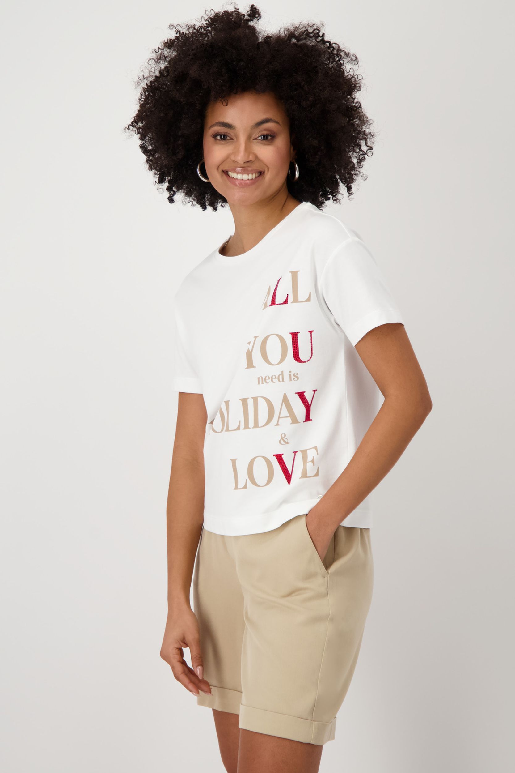 Monari |  T-Shirt, cream | 40