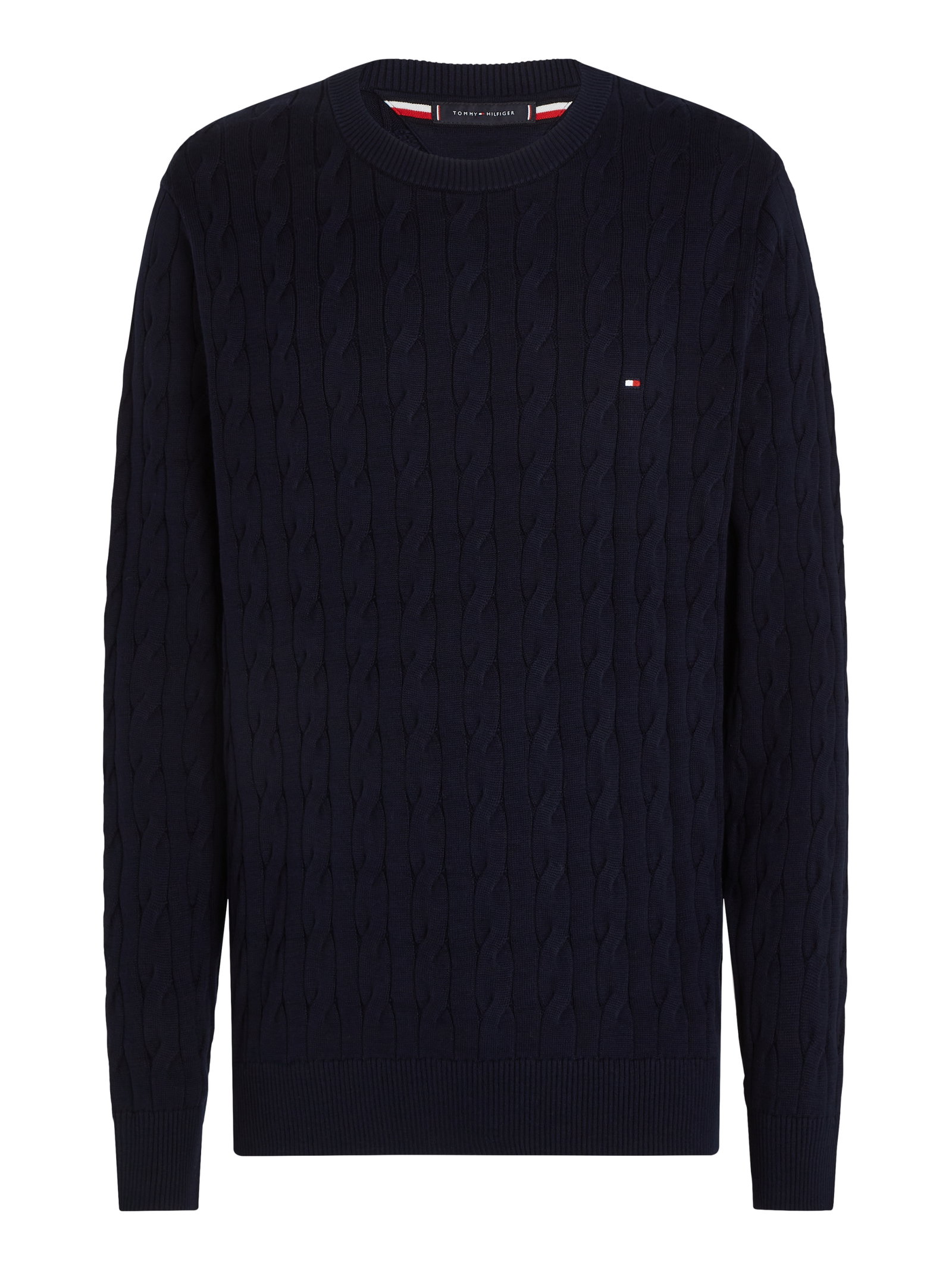 CLASSIC COTTON CABLE CREW NECK, BLUE #10