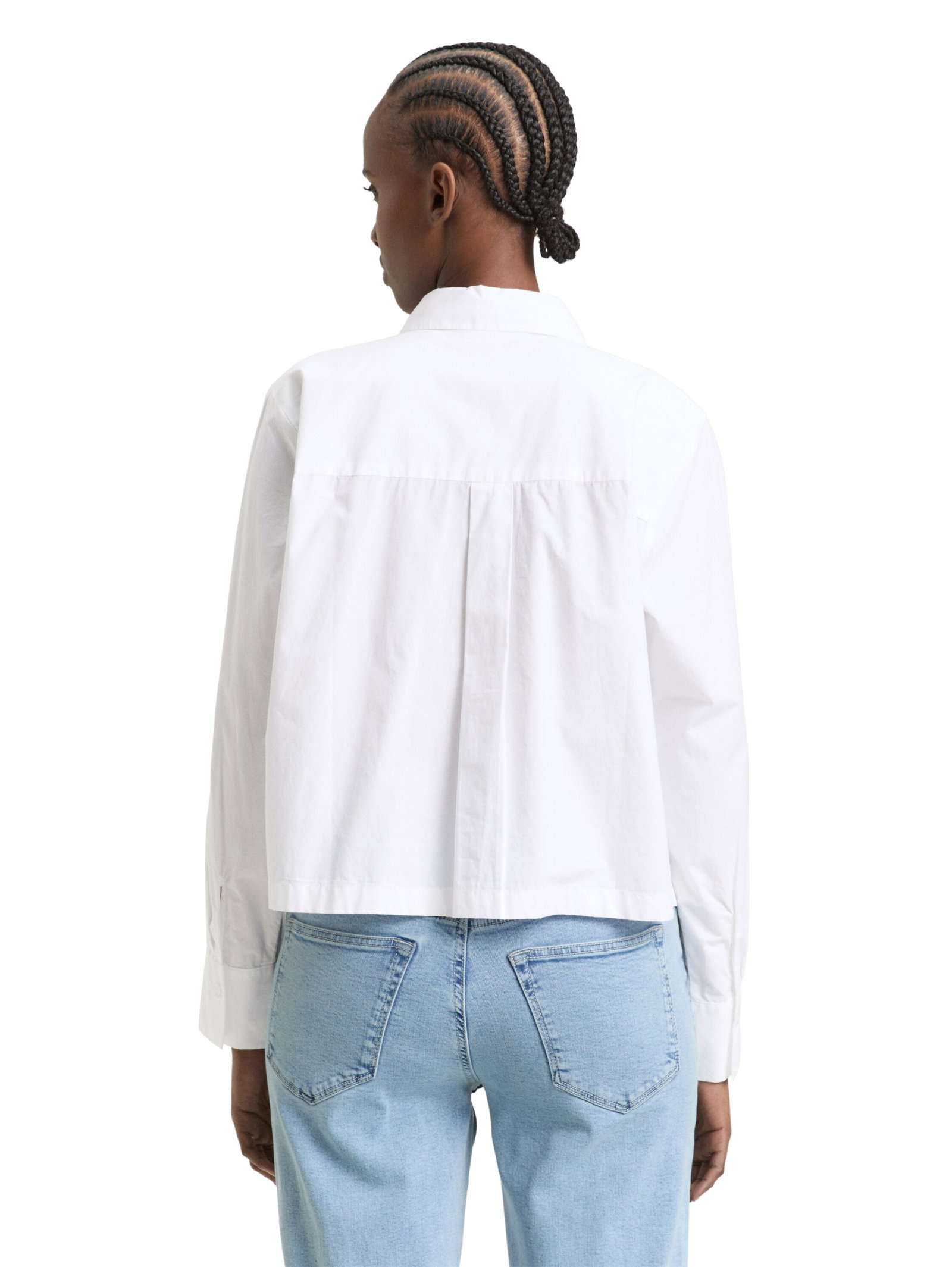 boxy poplin shirt with details, White #4