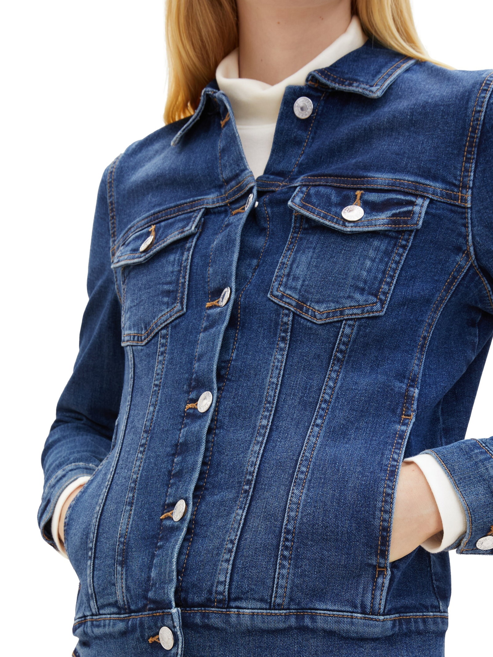 easy denim jacket, Used Mid Stone Blue Denim #5