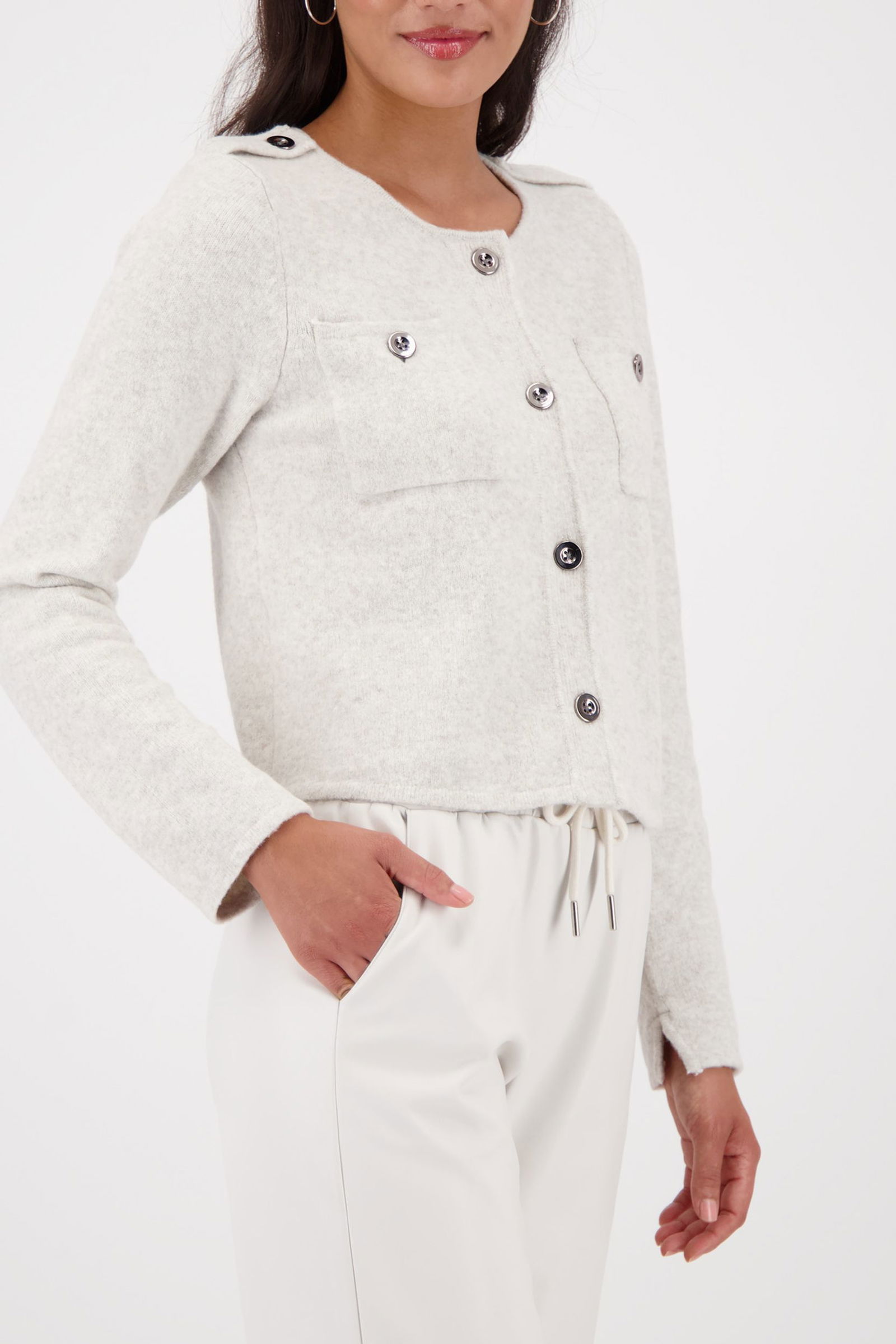 |  Strickjacke, pearl melange | 42 | mocca melange