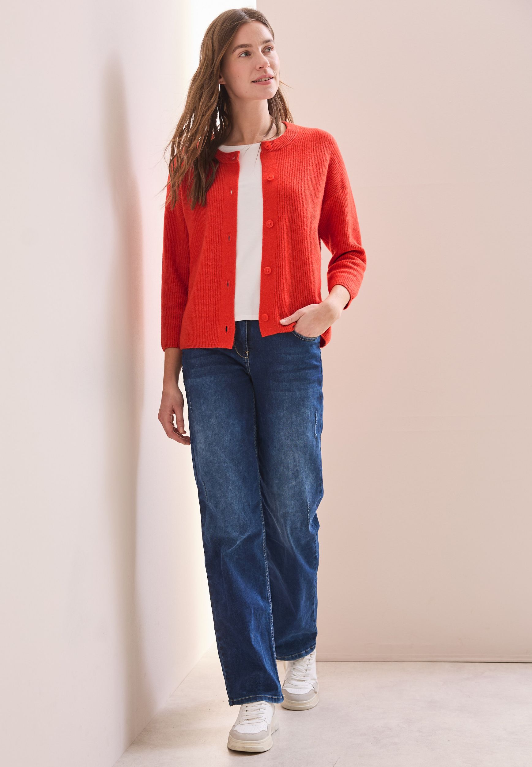 CECIL |  CECIL Strickjacke | Cardigan  | S | juicy orange melange
