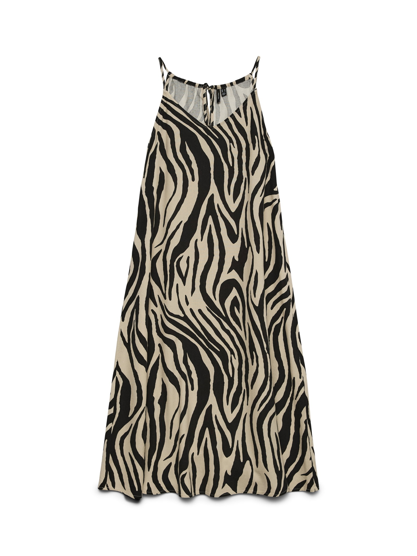VMJESMILO CALF SINGLET DRESS WVN NO, Silver Lining/Sina Zebra Black #1