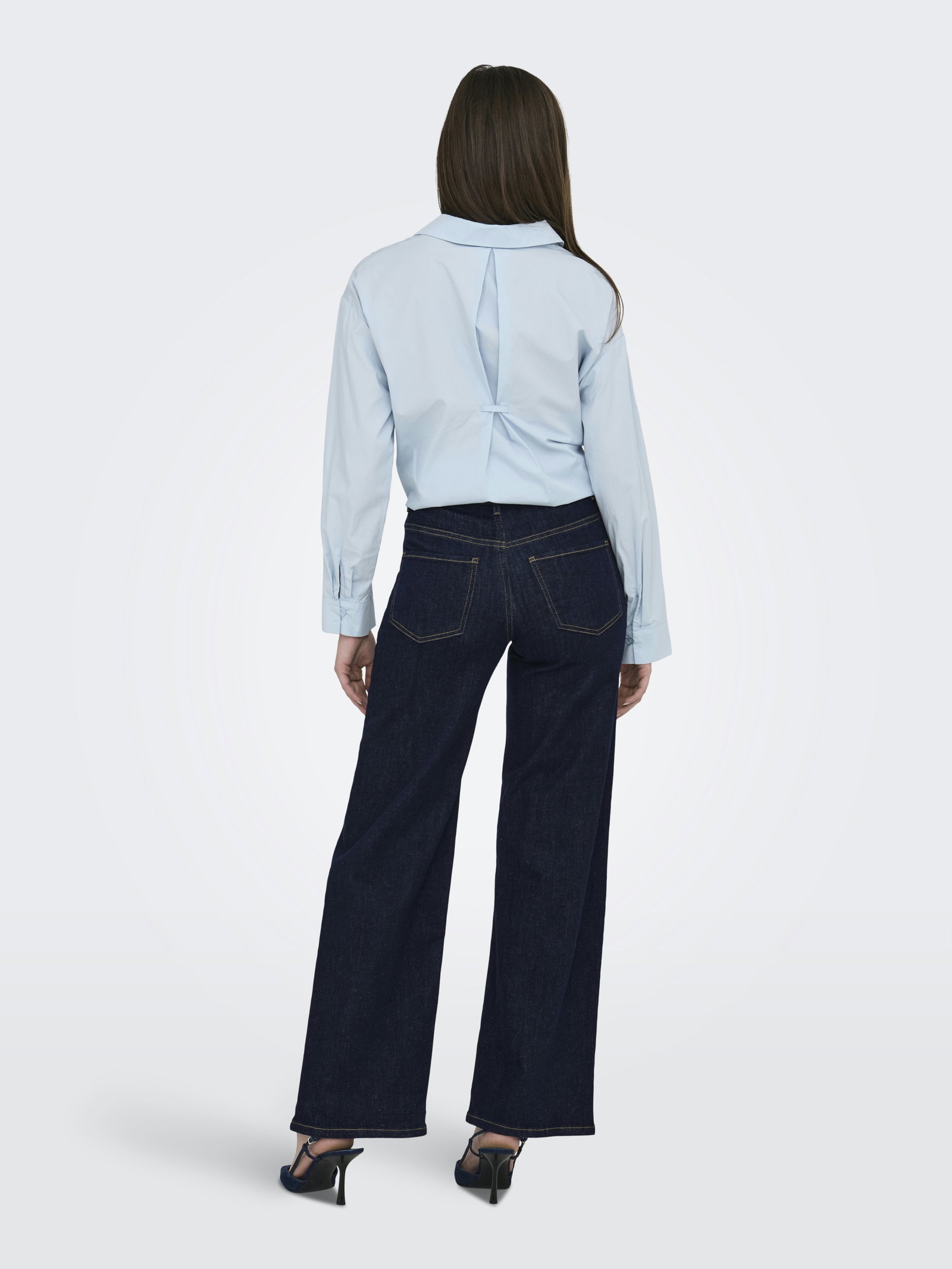JDYFELINA-FINA HW WIDE RINSE JNSDNM, Dark Blue Denim/RINSE BLUE DENIM #3