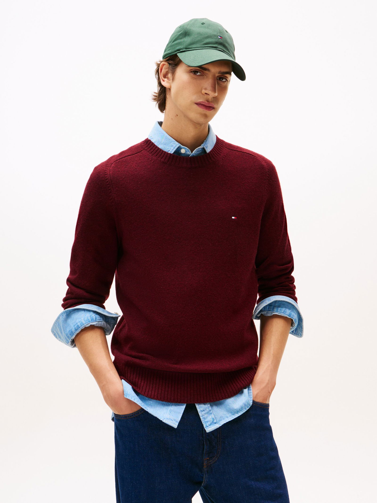  |  LAMBSWOOL CREW NECK, RED | XL