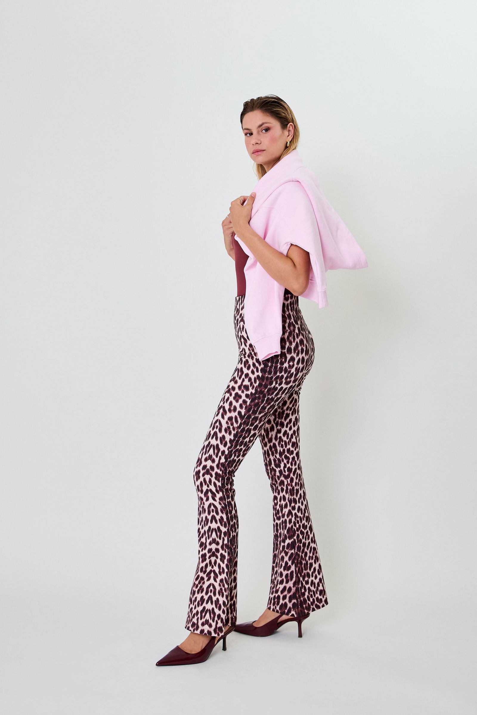 Oh April | Oh April Tia Bootcut Leggings Leo Cherrywood | M