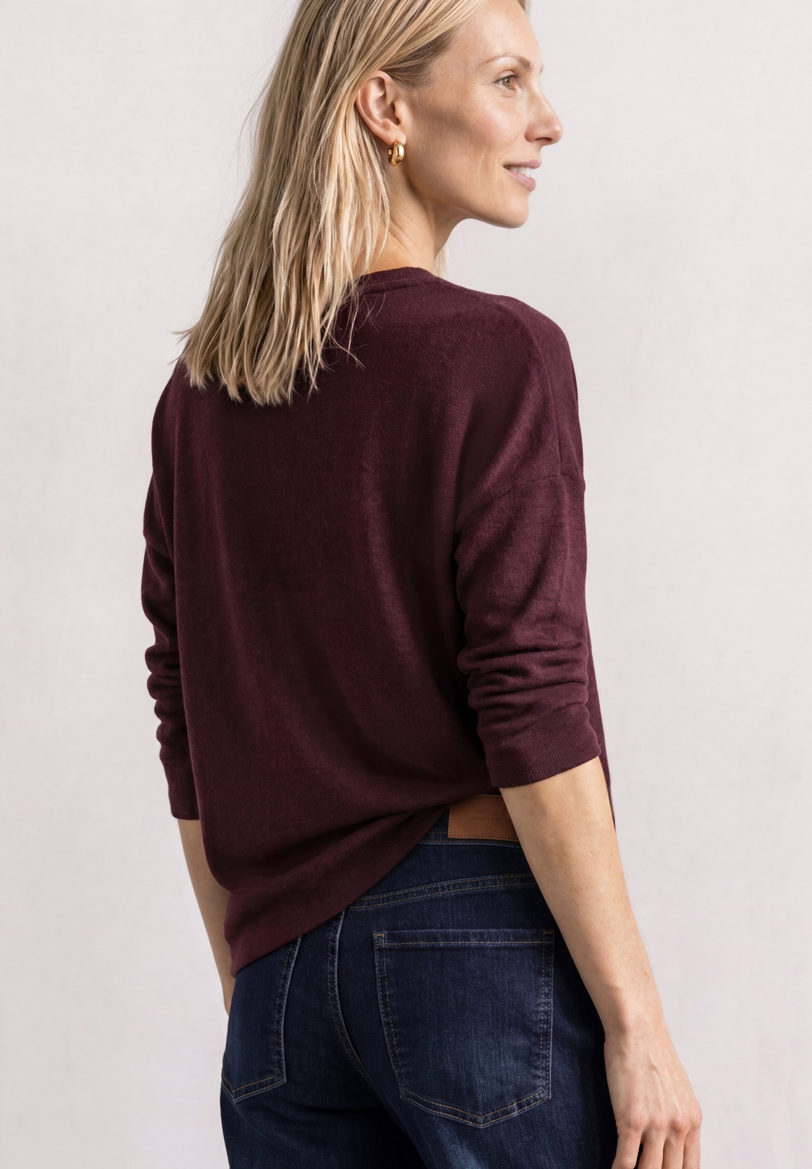 knit look shirt, rustic rouge #4