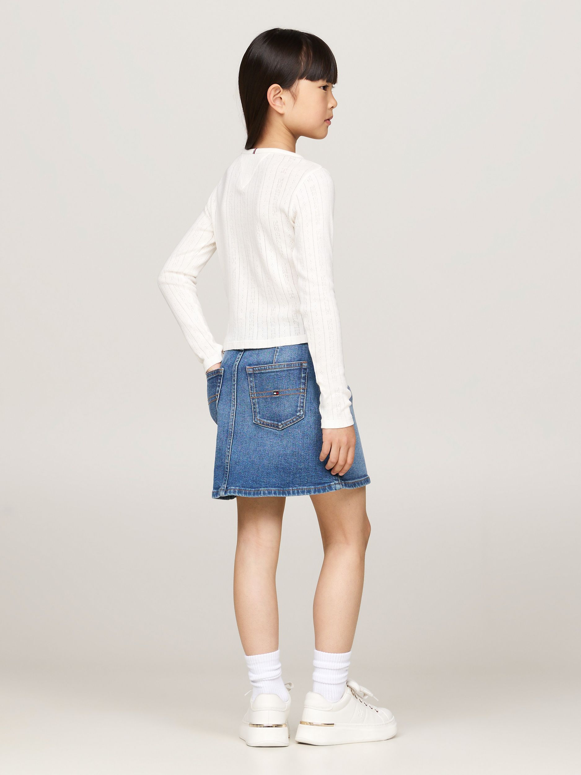 Tommy Hilfiger |  HILFIGER POINTELLE TEE LS | 176 | ancient white