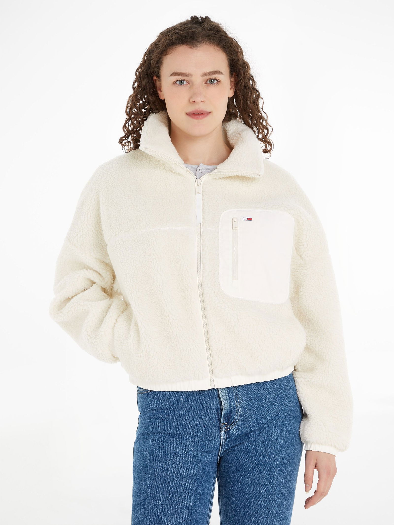 Tommy Jeans |  TJW CASUAL SHERPA JACKET | XS | ancient white