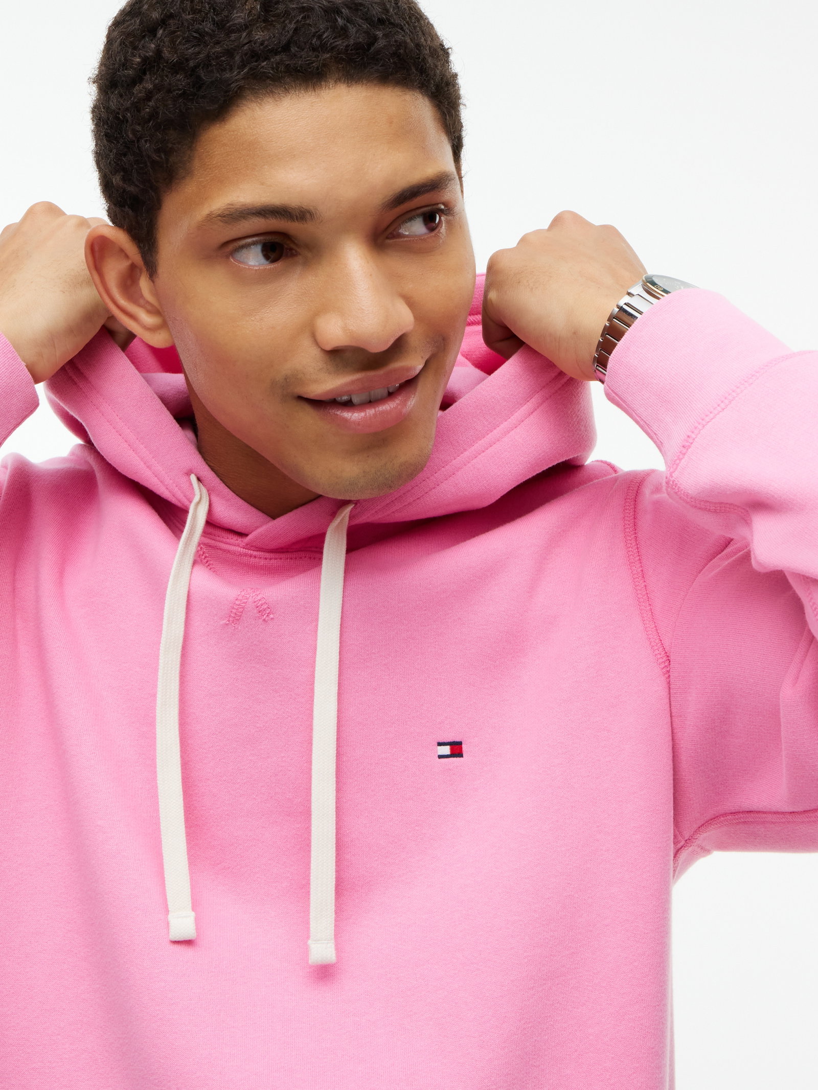 ESS SEASONAL FLEECE HOODY, PINK #3
