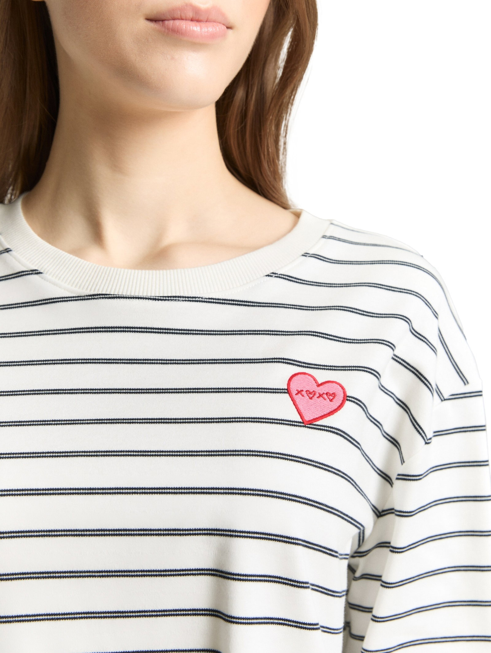 striped interlock T-shirt, off white navy stripe #5