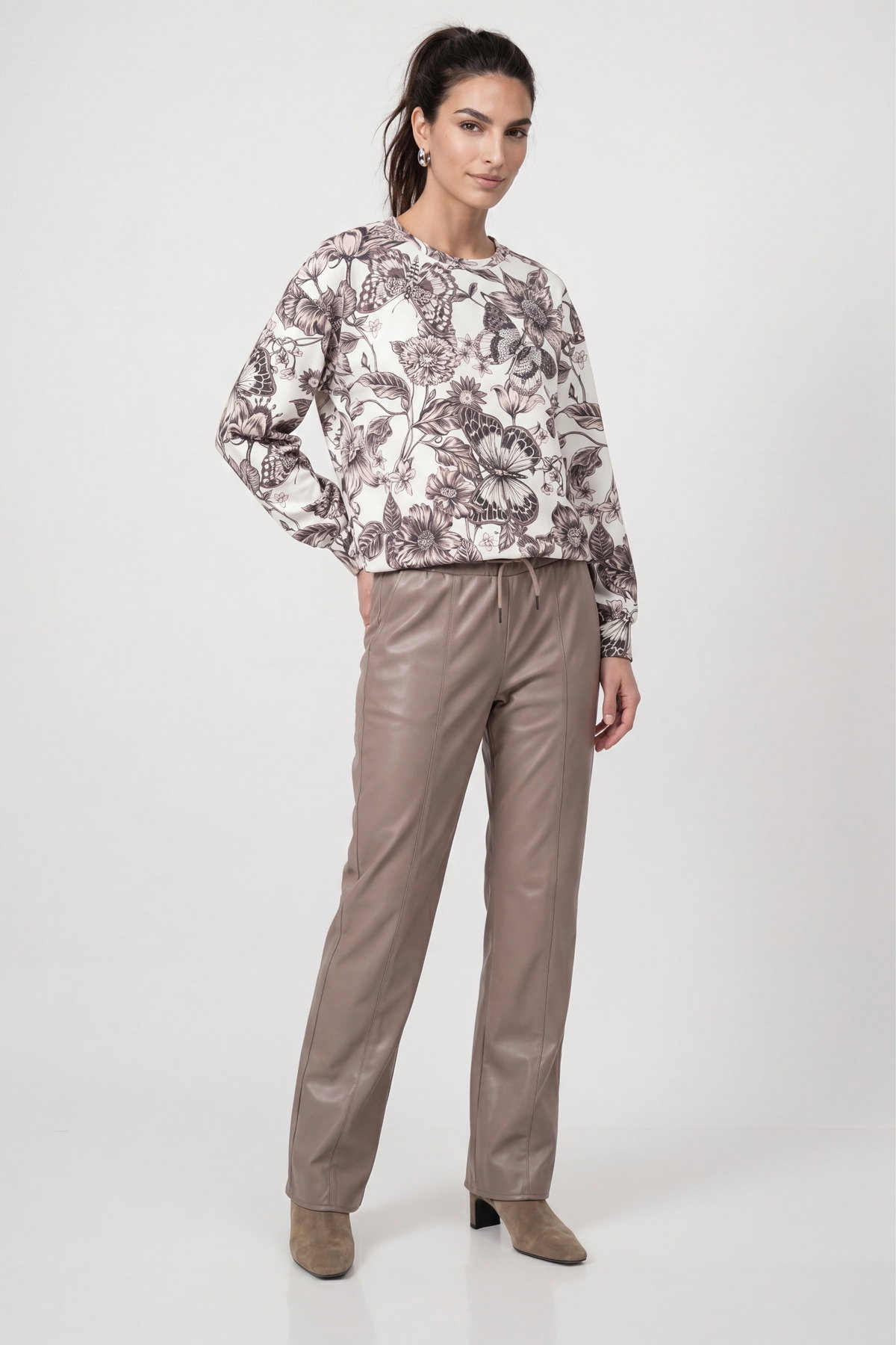 Sweatshirt, taupe gemustert #6