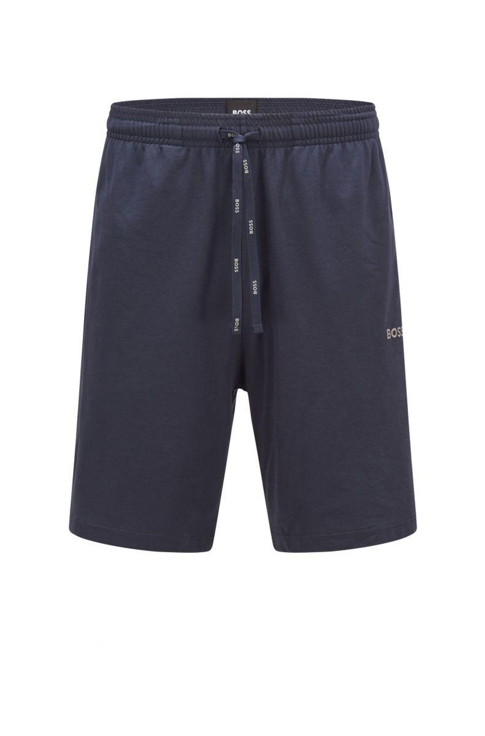 Shorts aus elastischer Baumwolle mit Kontrastlogo und Kordelzug #1