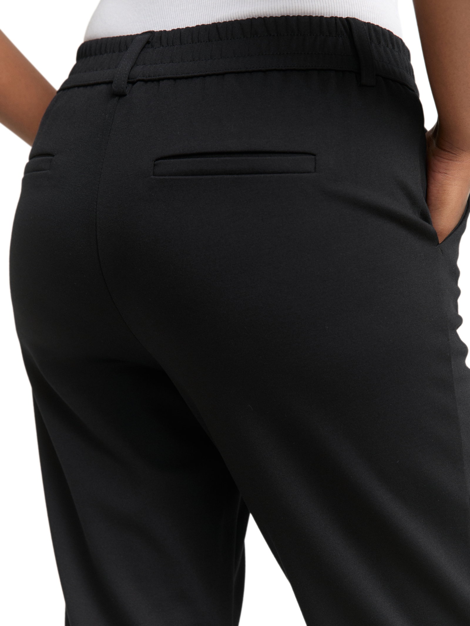 Constructed knitted pants, deep black #5