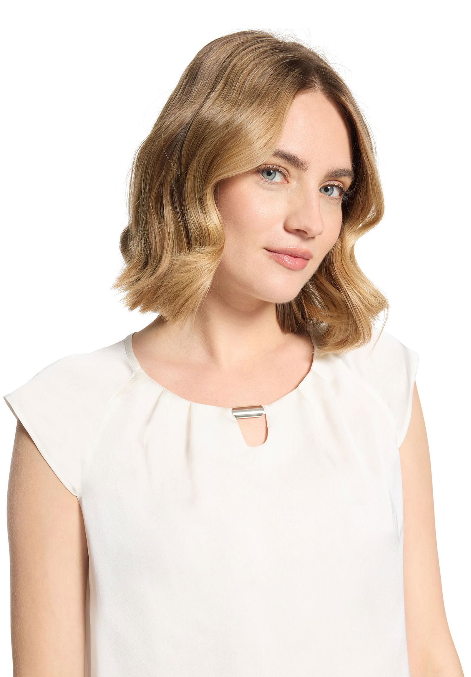 Vera Mont |  Satin-Bluse | 44 | rohweiß