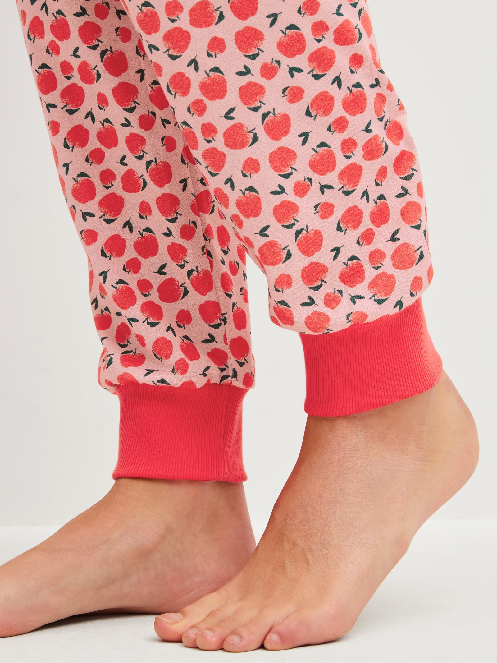 DAMEN Pyjama mit Bündchen, red glow #4